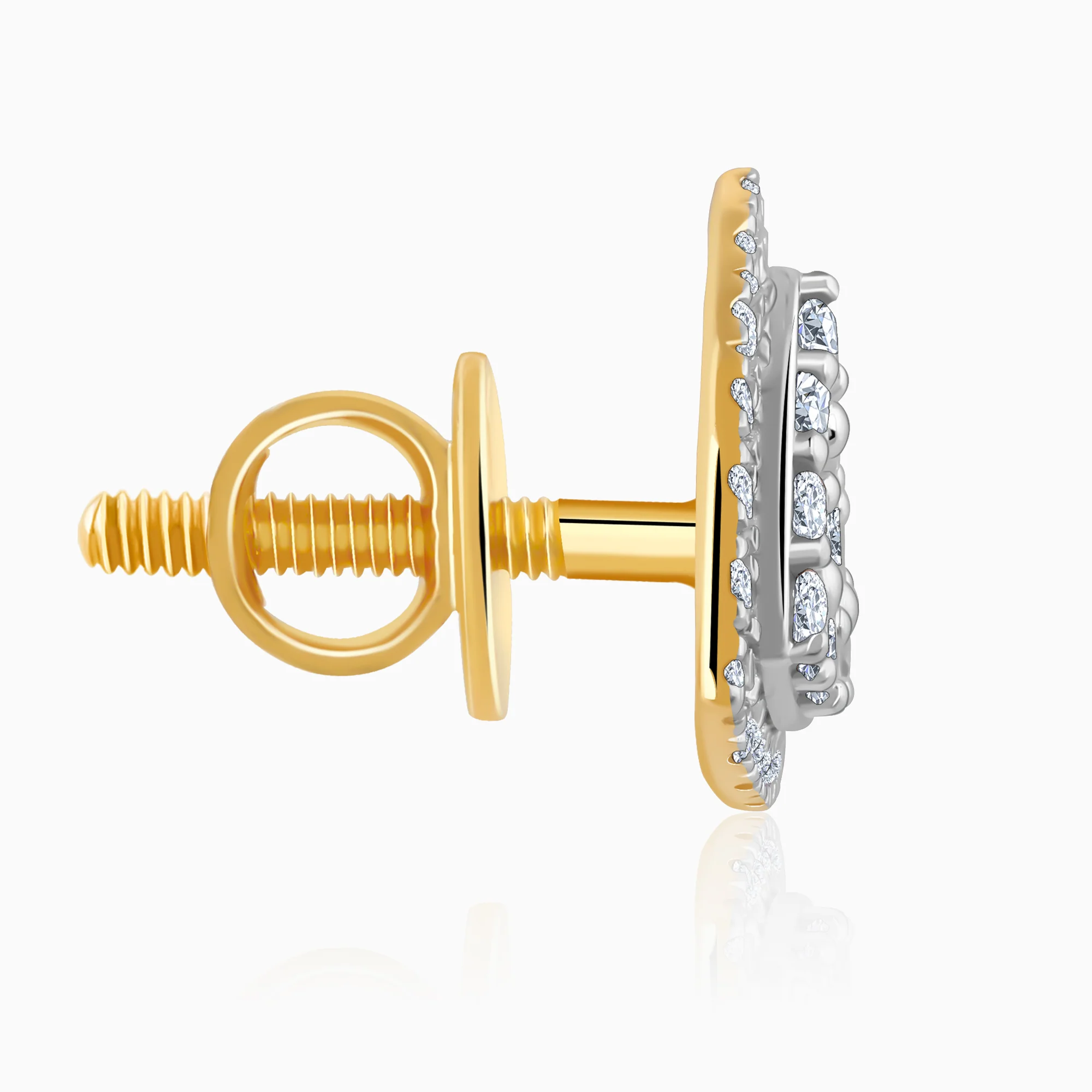 Gold Glitter Punch Diamond Earrings - Image 5