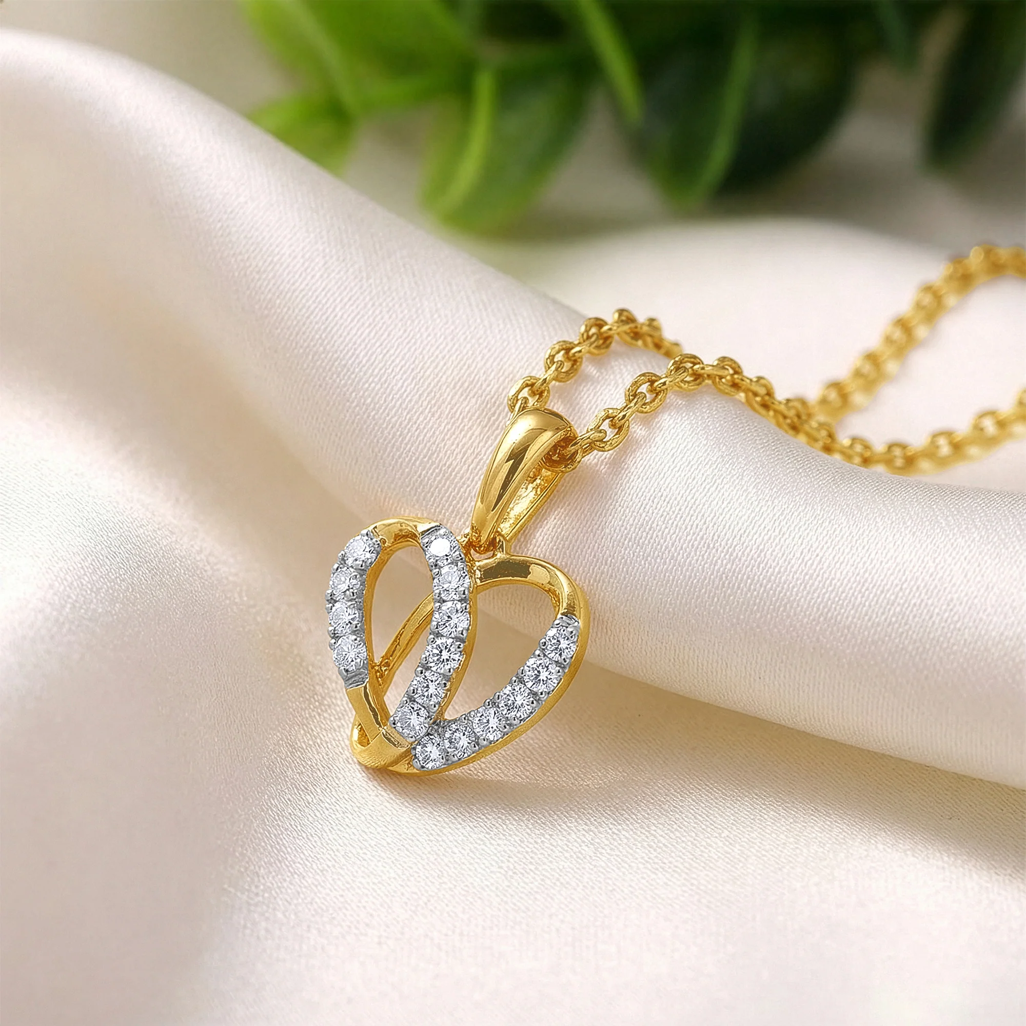 Gold Glowing Love Lab Grown Diamond Pendant - Image 2