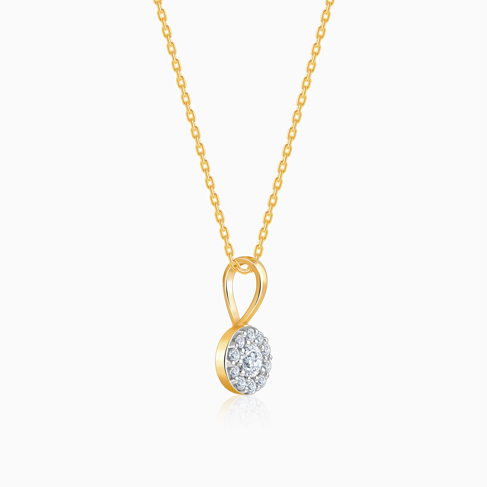 Gold Gorgeous Cluster Diamond Pendant - Image 4