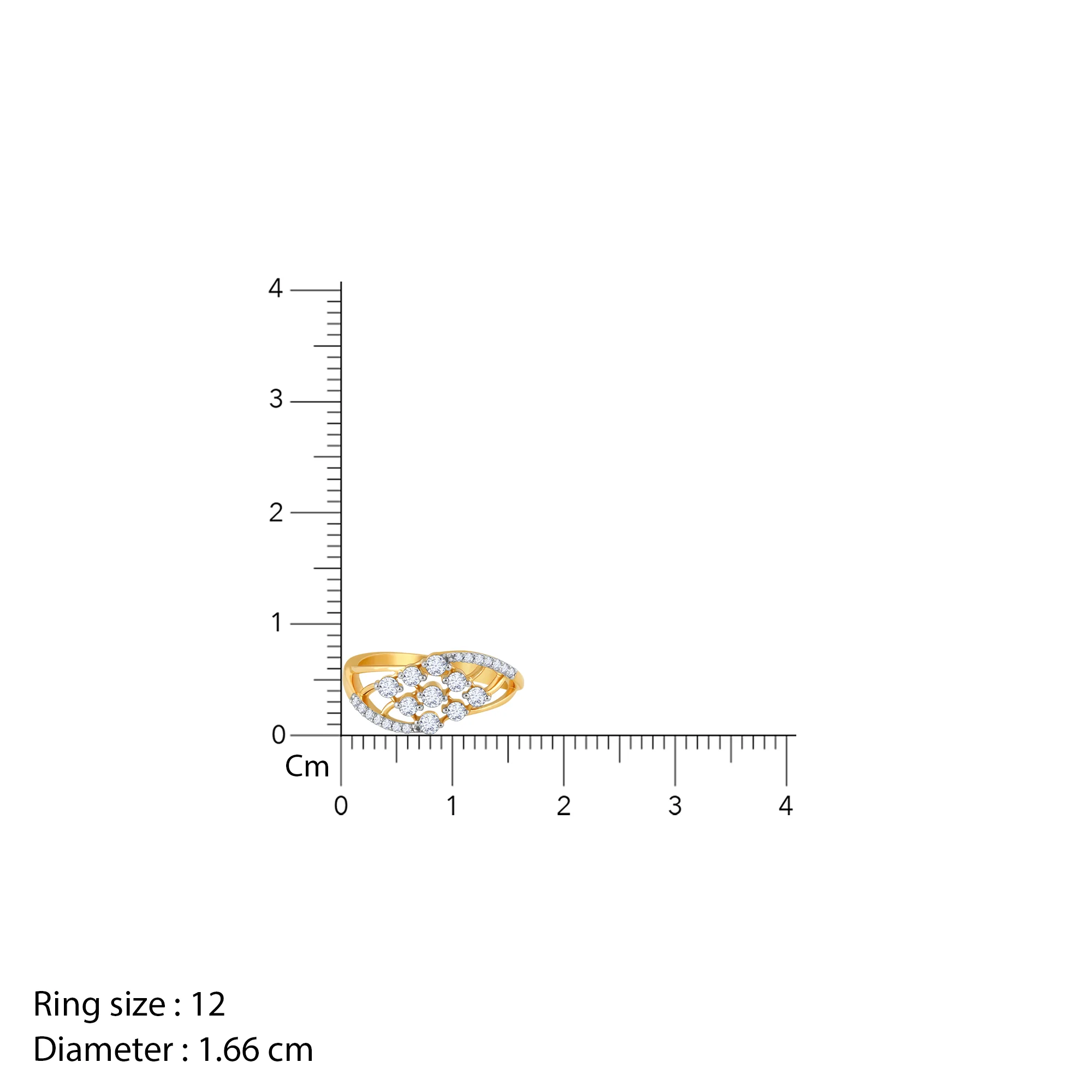Gold Graceful Wave Diamond Ring - Image 6