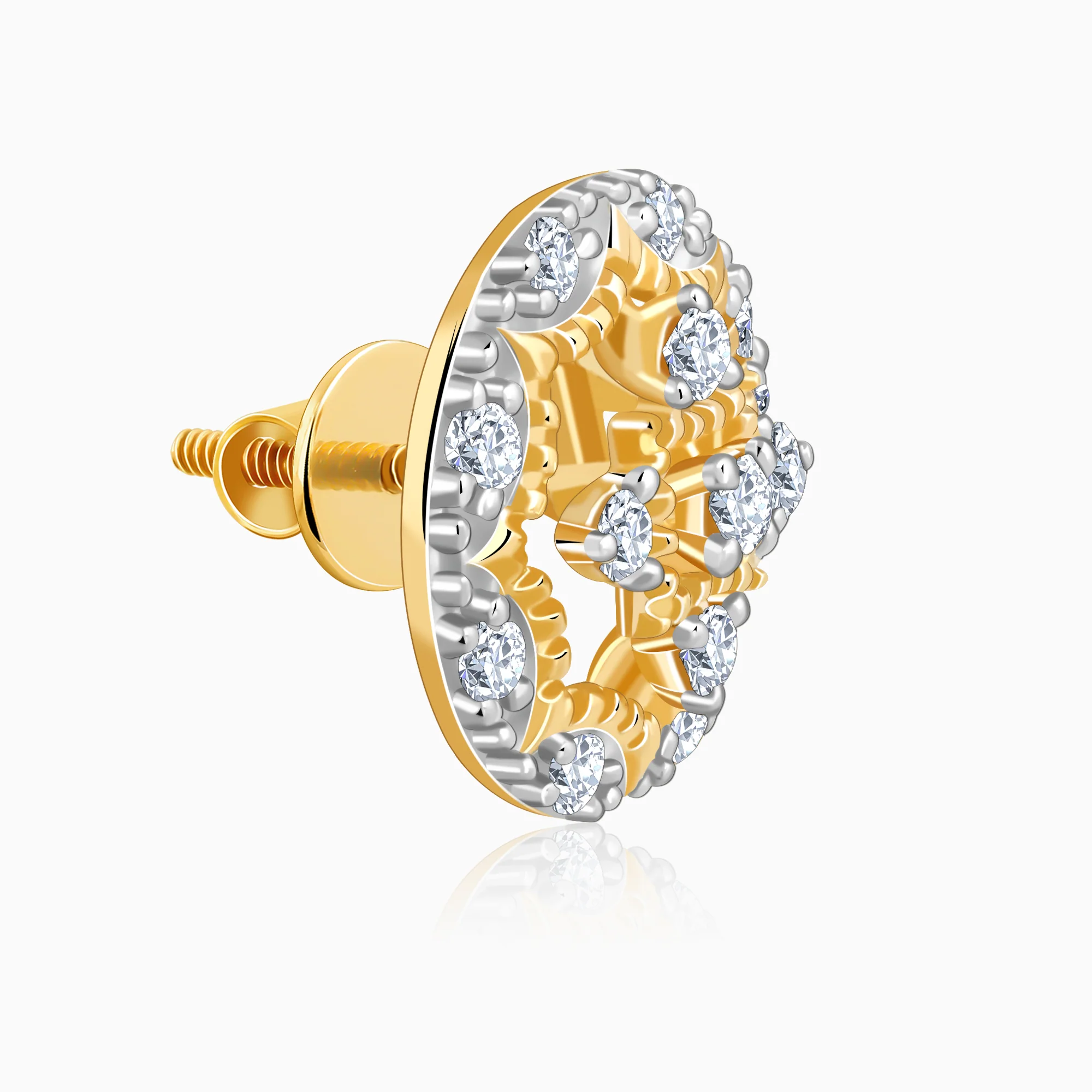 Gold Graceful Wheel Lab Grown Diamond Studs - Image 4