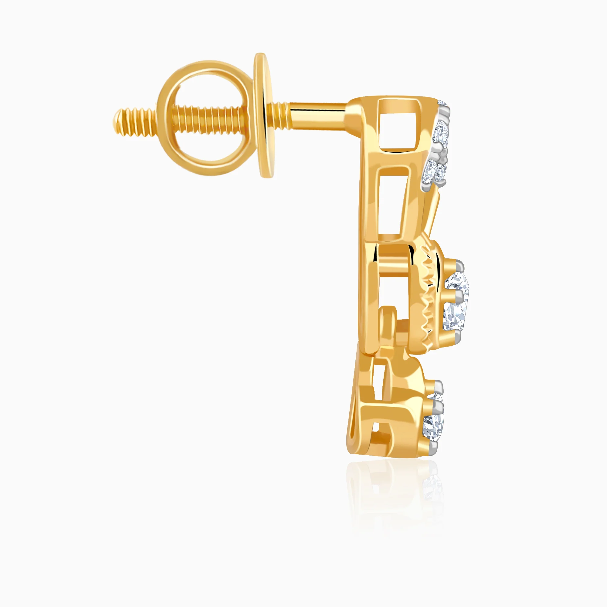 Gold Heart Drop Lab Grown Diamond Earrings - Image 5