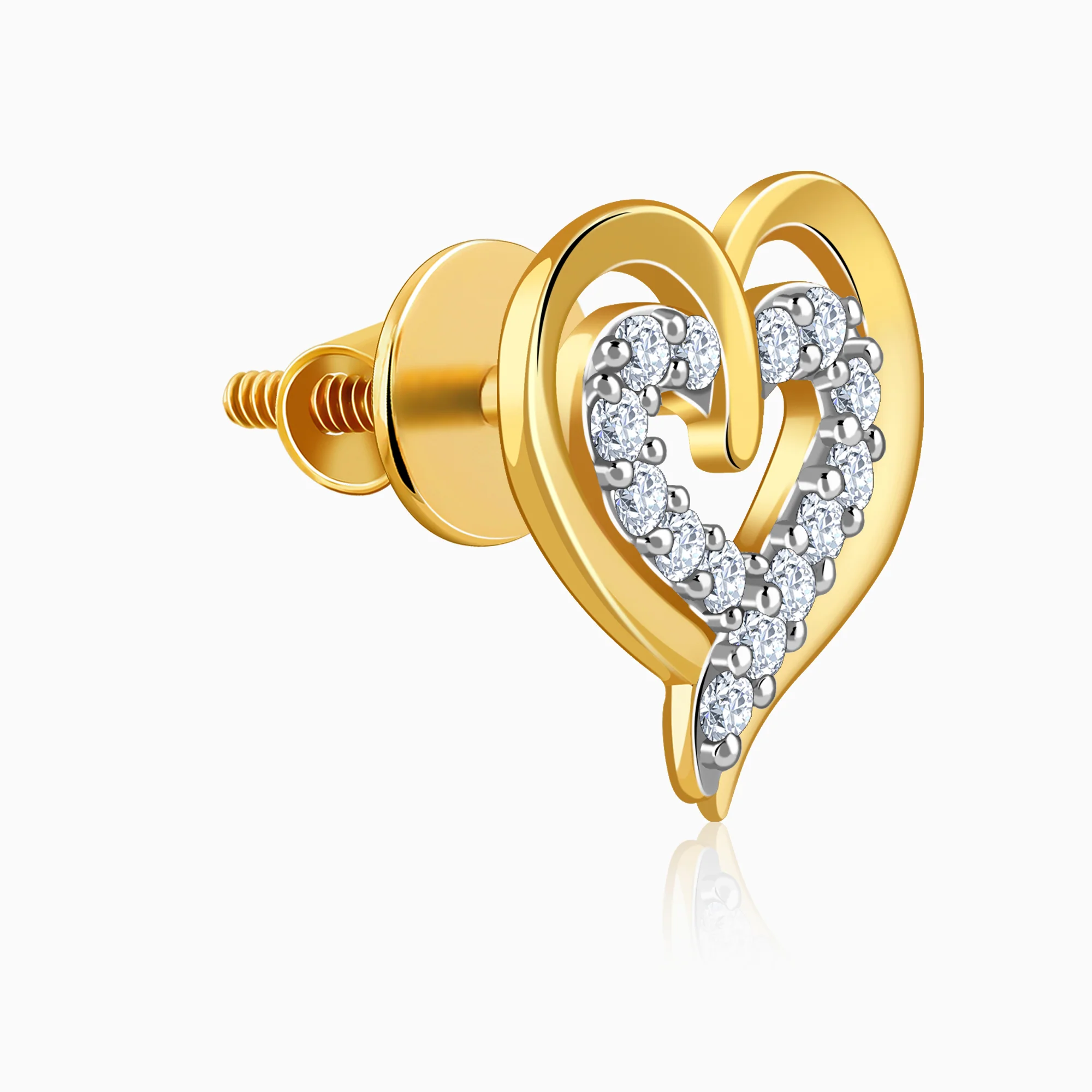 Gold Heart Frame Lab Grown Diamond Studs - Image 4
