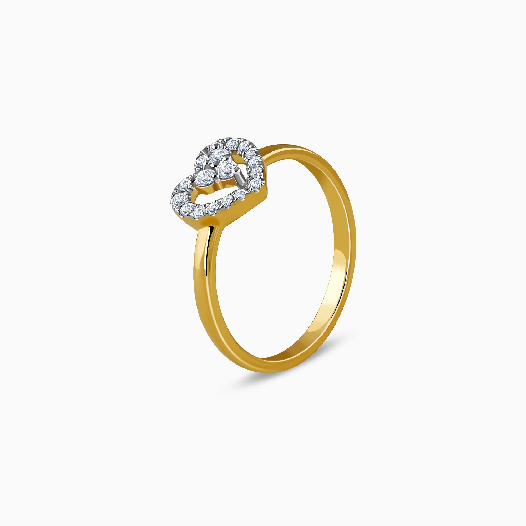 Gold Heart Halo Lab Grown Diamond Ring - Image 4