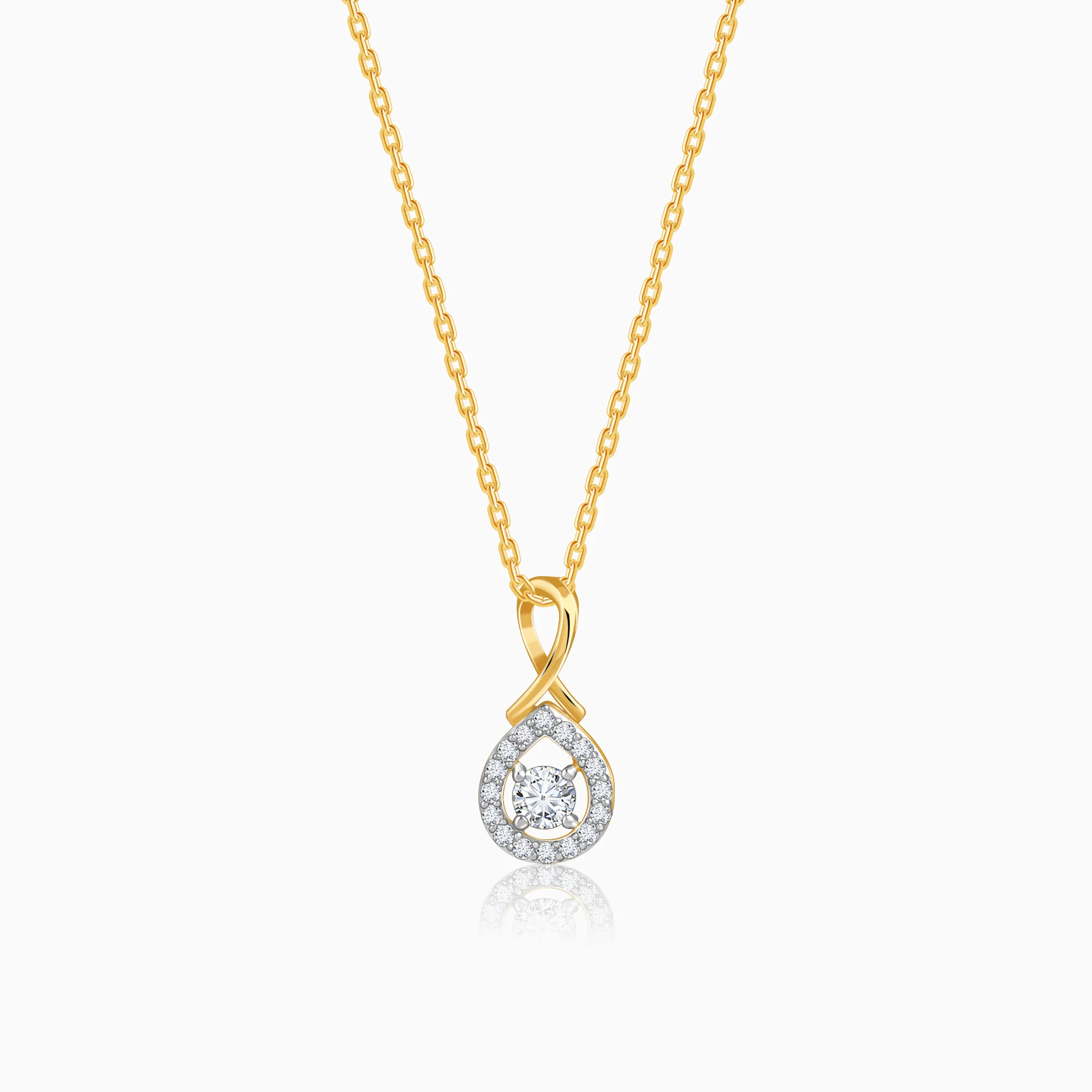Gold Infinite Drop Lab Grown Diamond Pendant