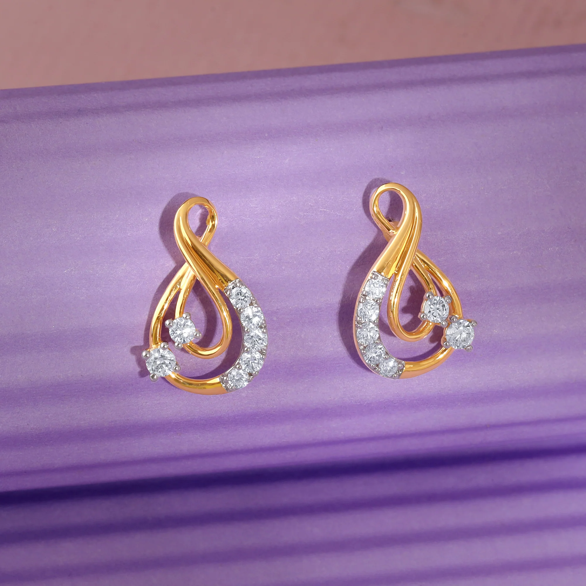 Gold Infinitude Lab Grown Diamond Earrings - Image 2