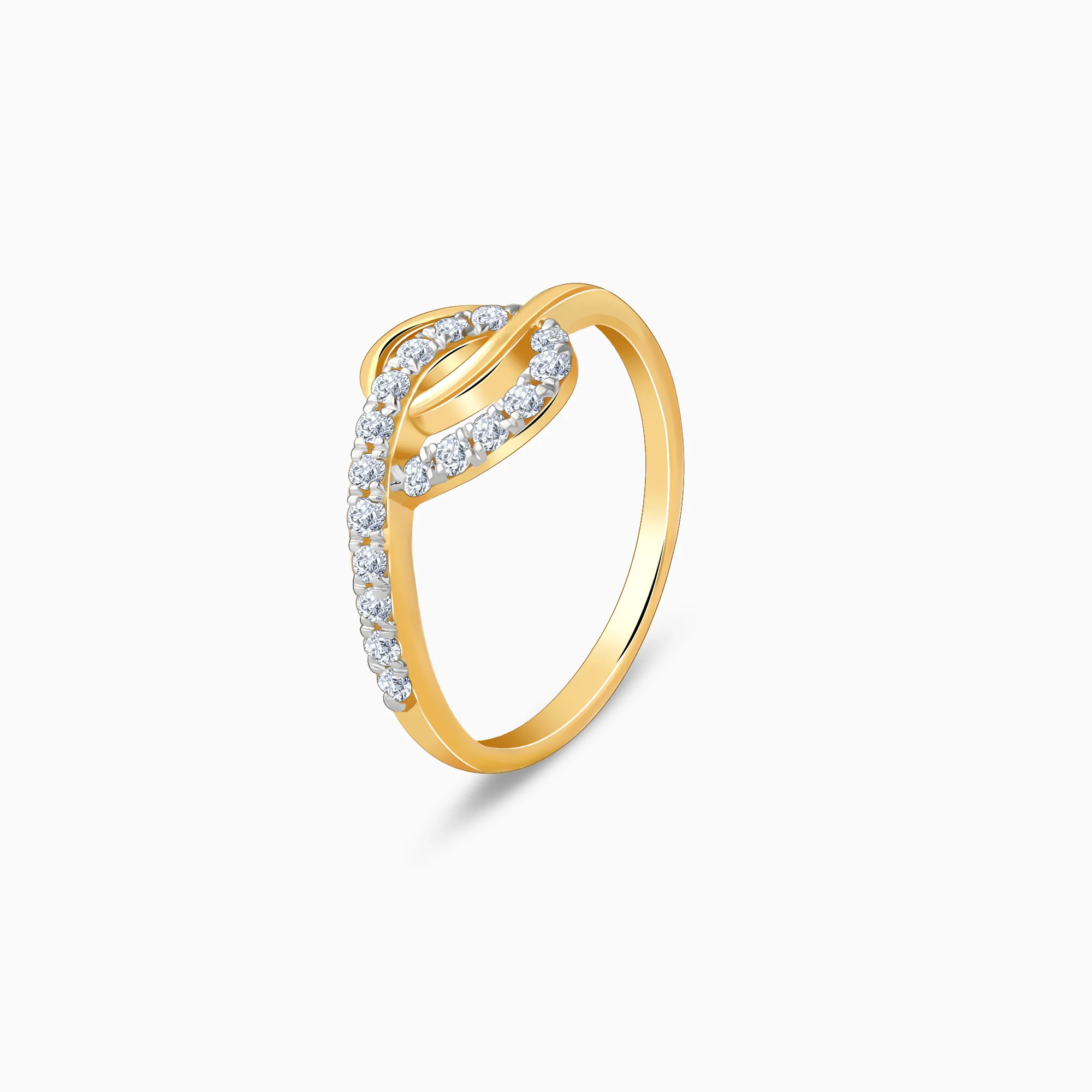 Gold Interlocking Lab Grown Diamond Ring - Image 4