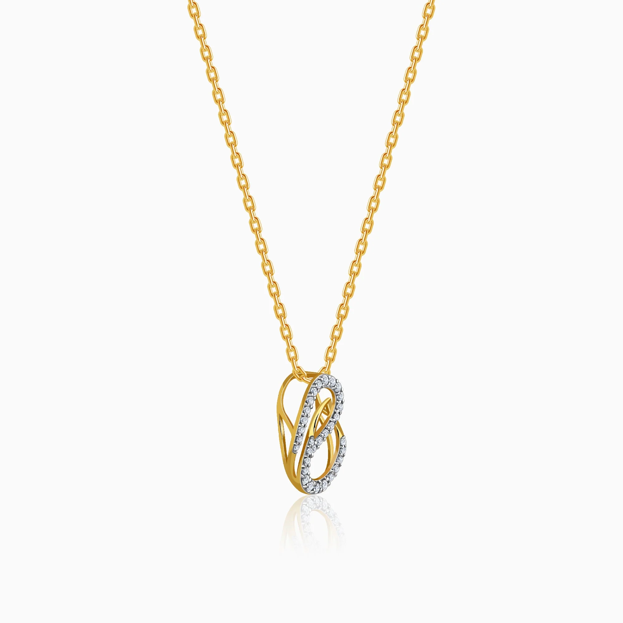 Gold Intertwined Grace Lab Grown Diamond Pendant - Image 4