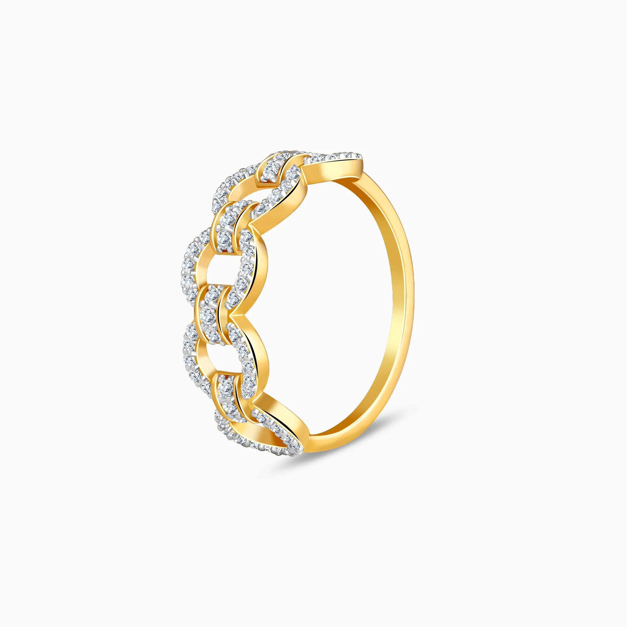 Gold Locking Lab Grown Diamond Ring - Image 4