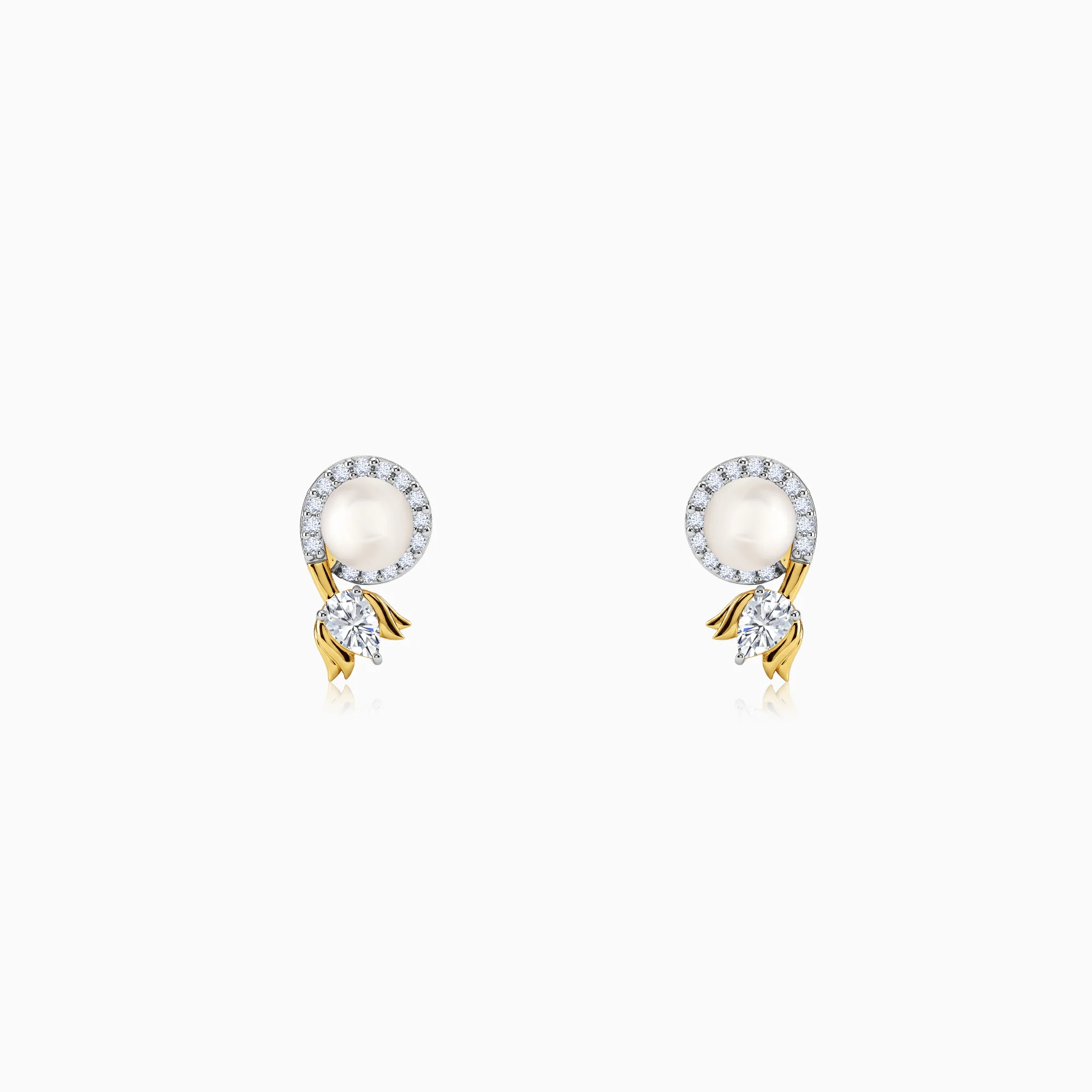 Gold Lotus Within Lab Grown Diamond Earrings