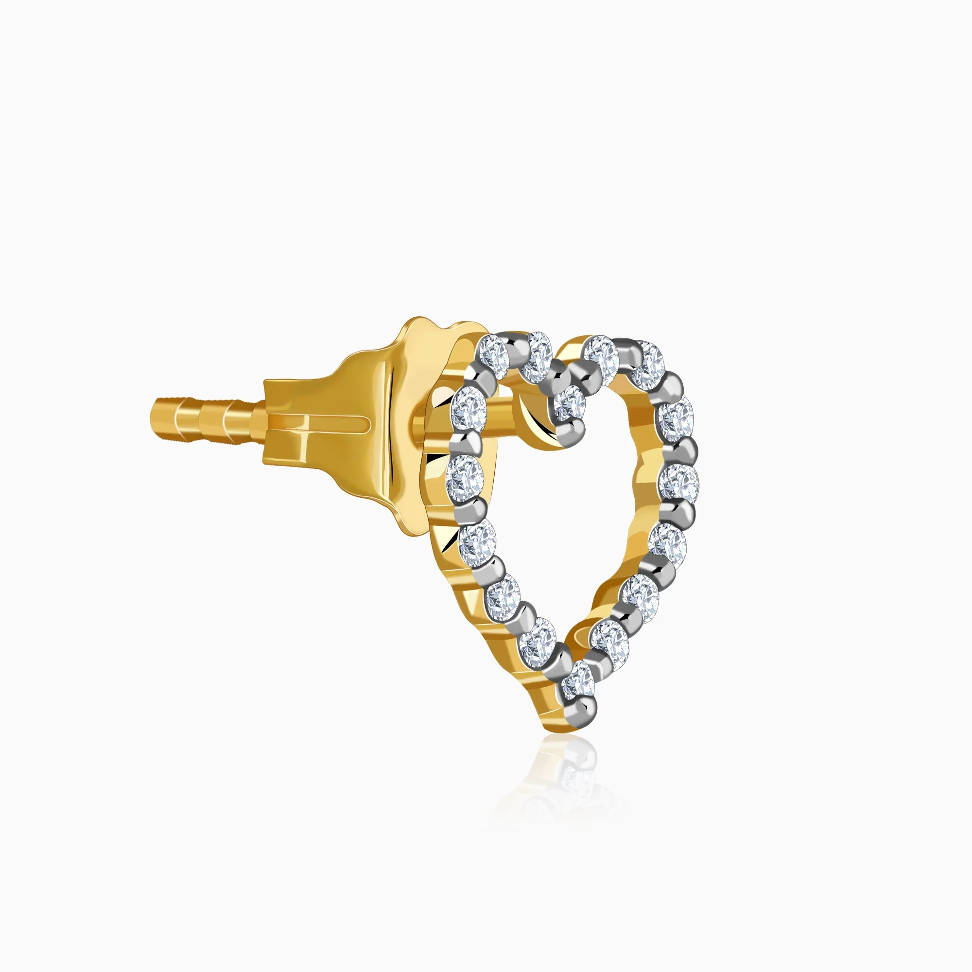 Gold Love Alert Lab Grown Diamond Studs - Image 4