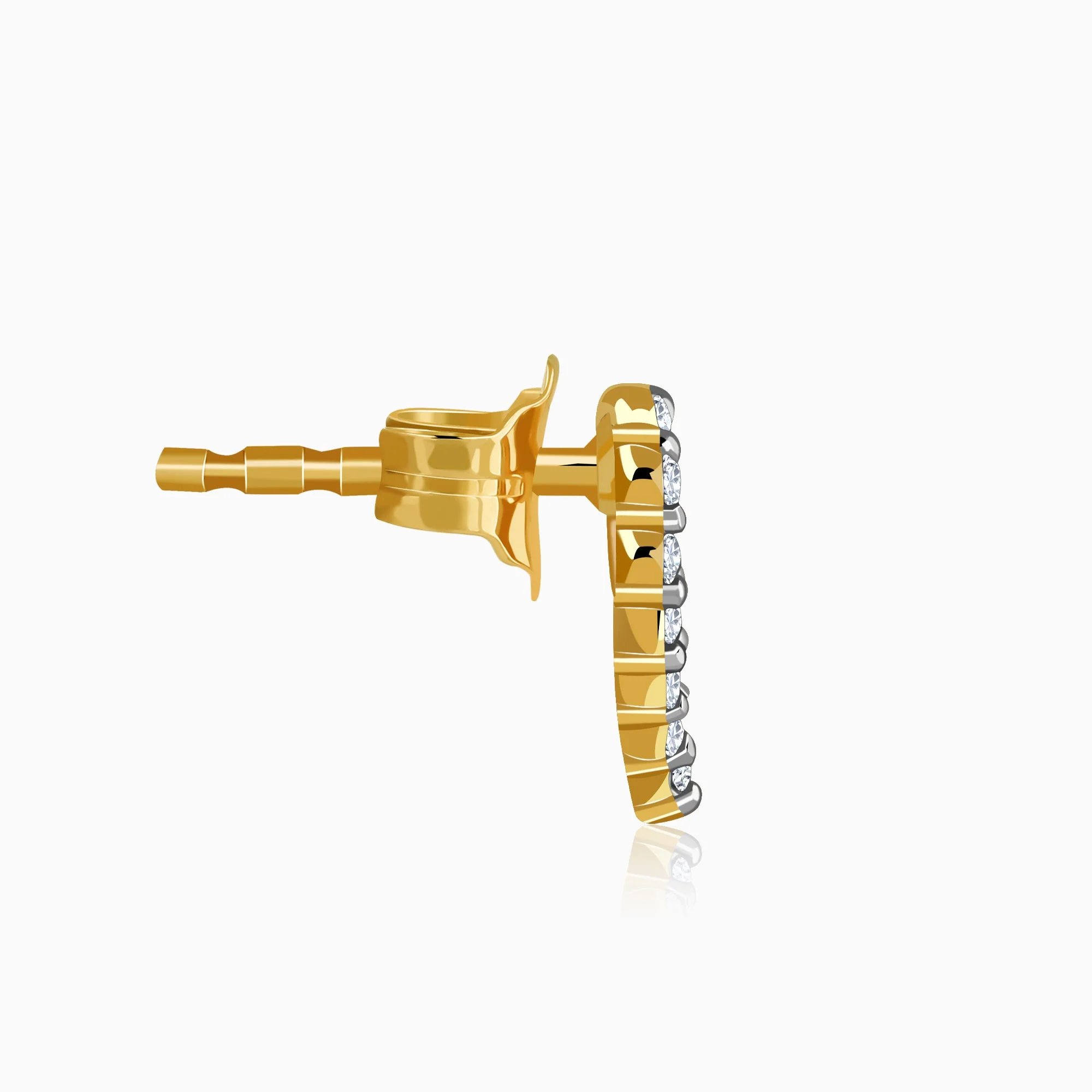 Gold Love Alert Lab Grown Diamond Studs - Image 5