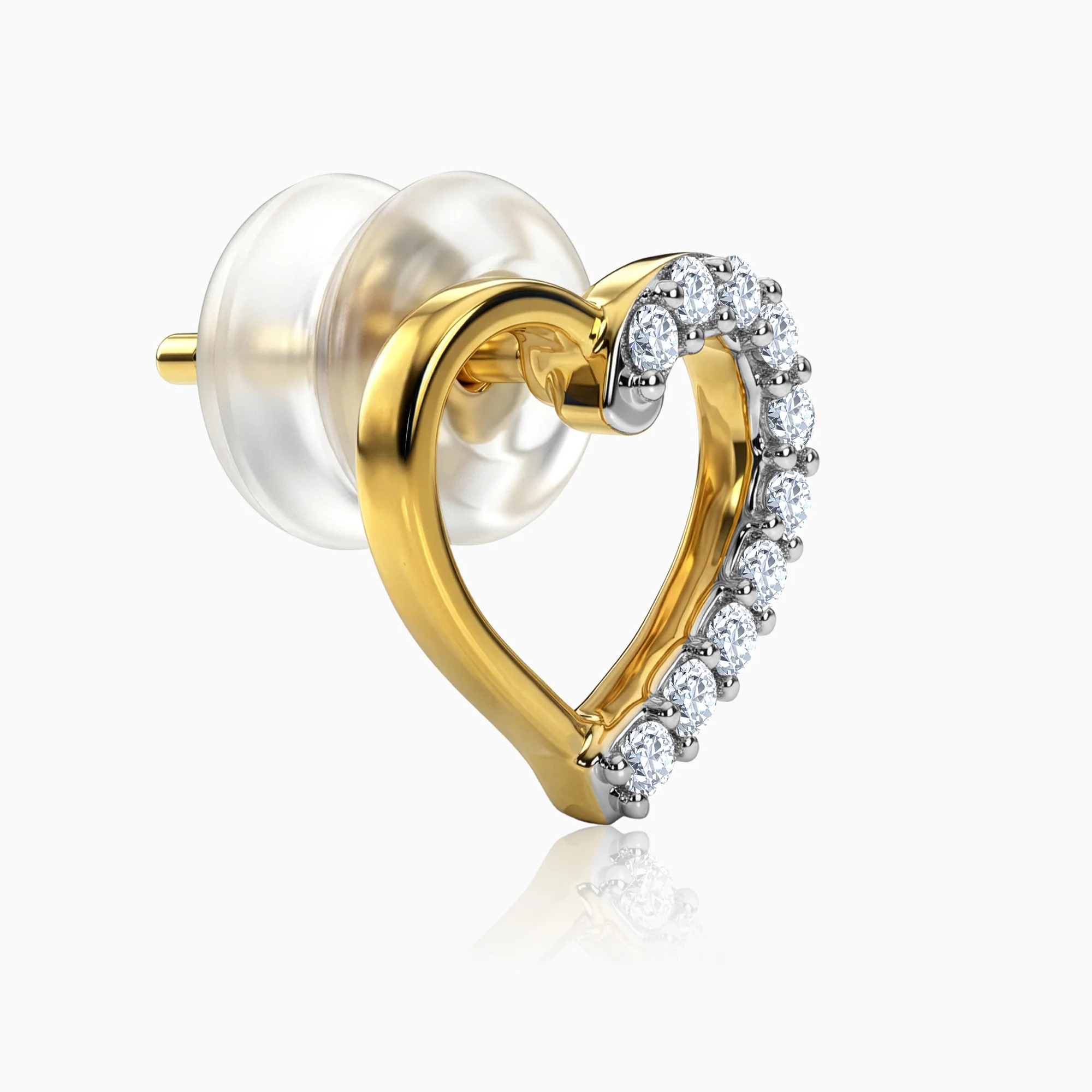Gold Luminous Hearts Lab Grown Diamond Earrings - Image 4