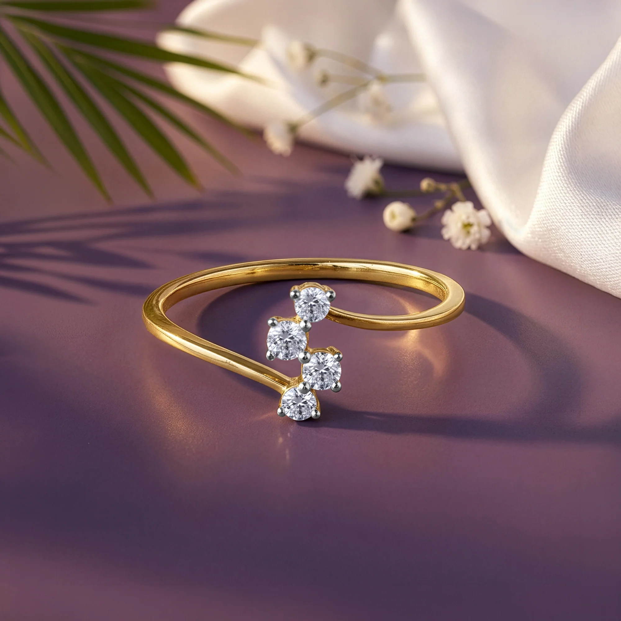 Gold Lustre Cross Lab Grown Diamond Ring (Size 12) - Image 2