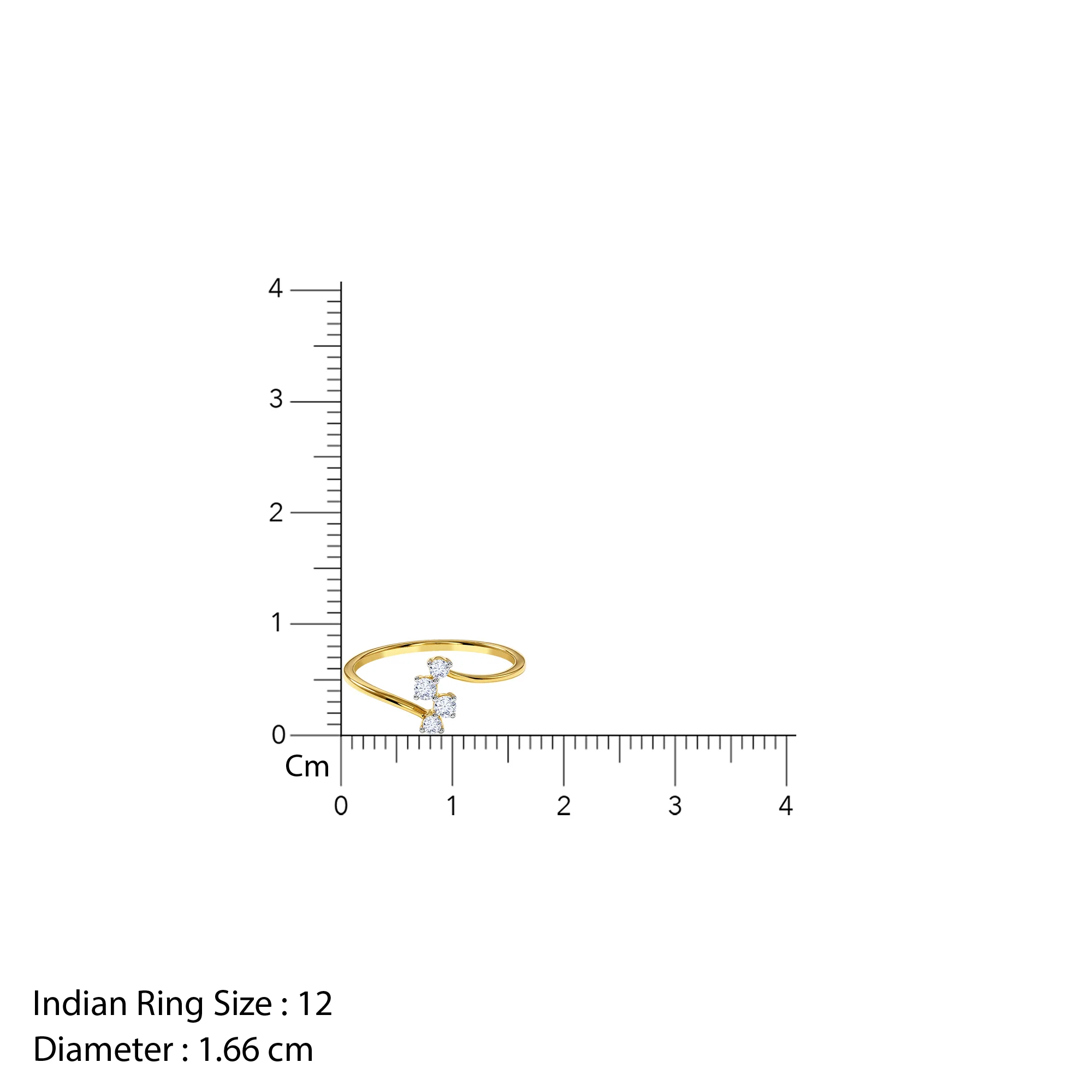 Gold Lustre Cross Lab Grown Diamond Ring (Size 12) - Image 5