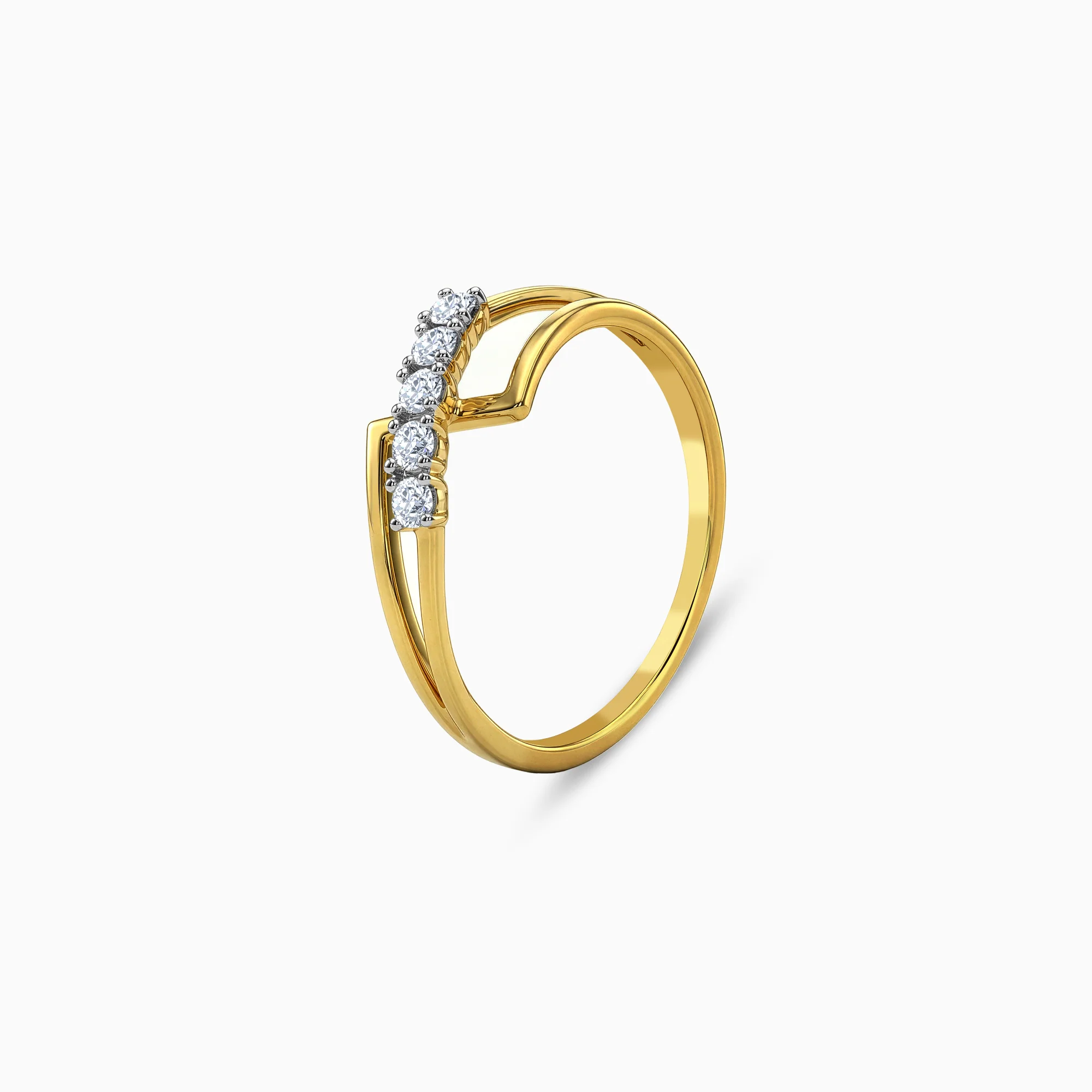 Gold Lustre Whirl Lab Grown Diamond Ring (Size 12) - Image 4