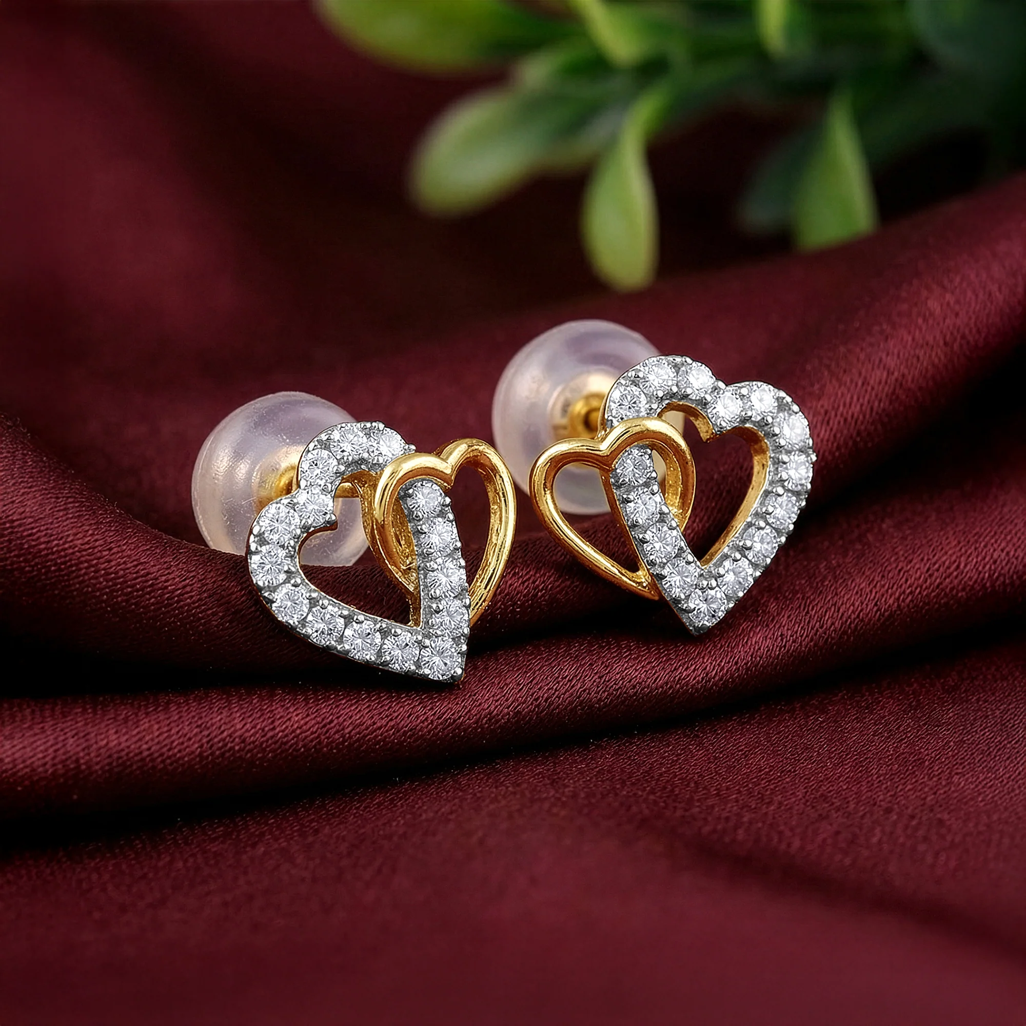 Gold Magical Love Lab Grown Diamond Studs - Image 2
