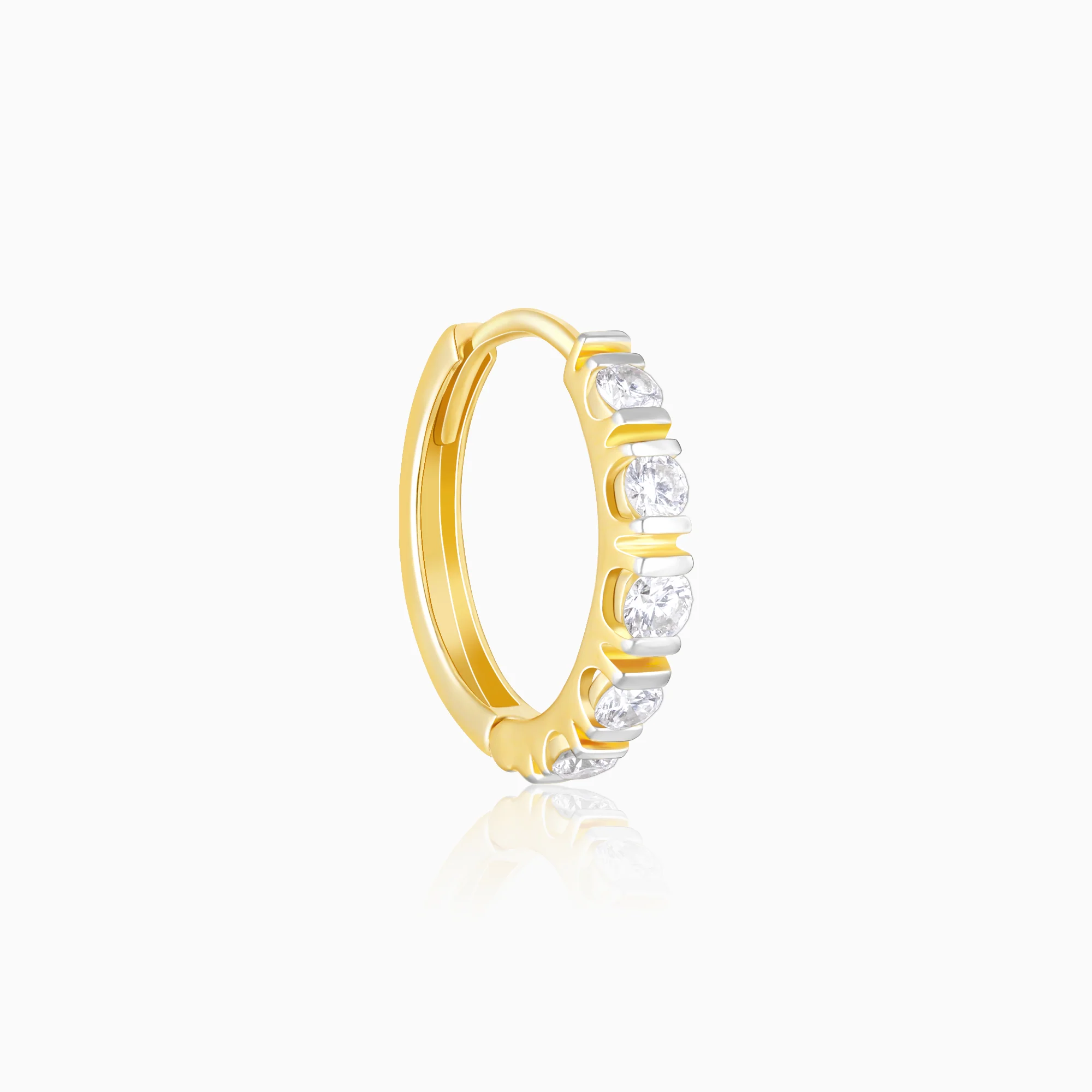 Gold Magnificent Glam Diamond Hoop Earrings - Image 4