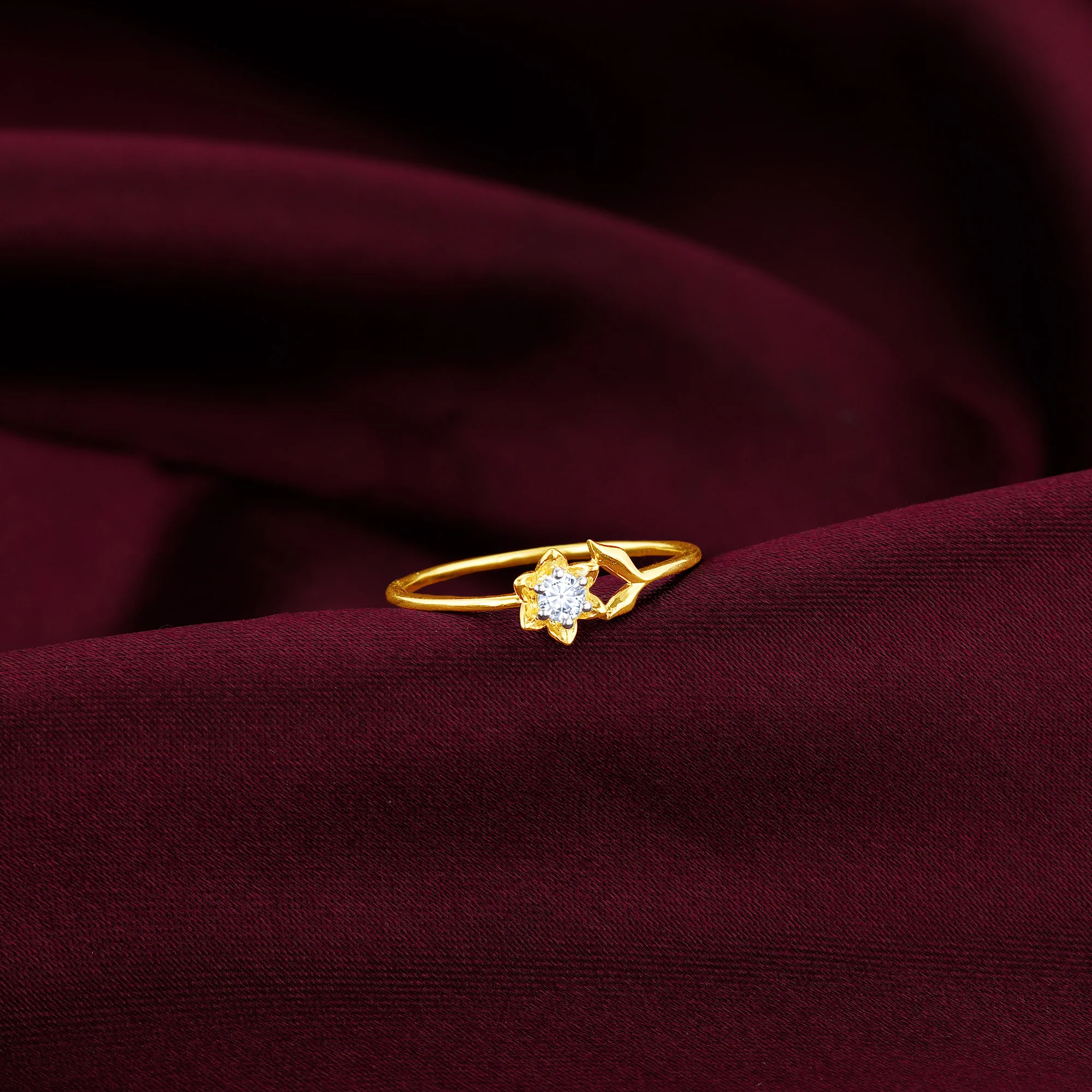 Gold Magnolia Diamond Ring - Image 2