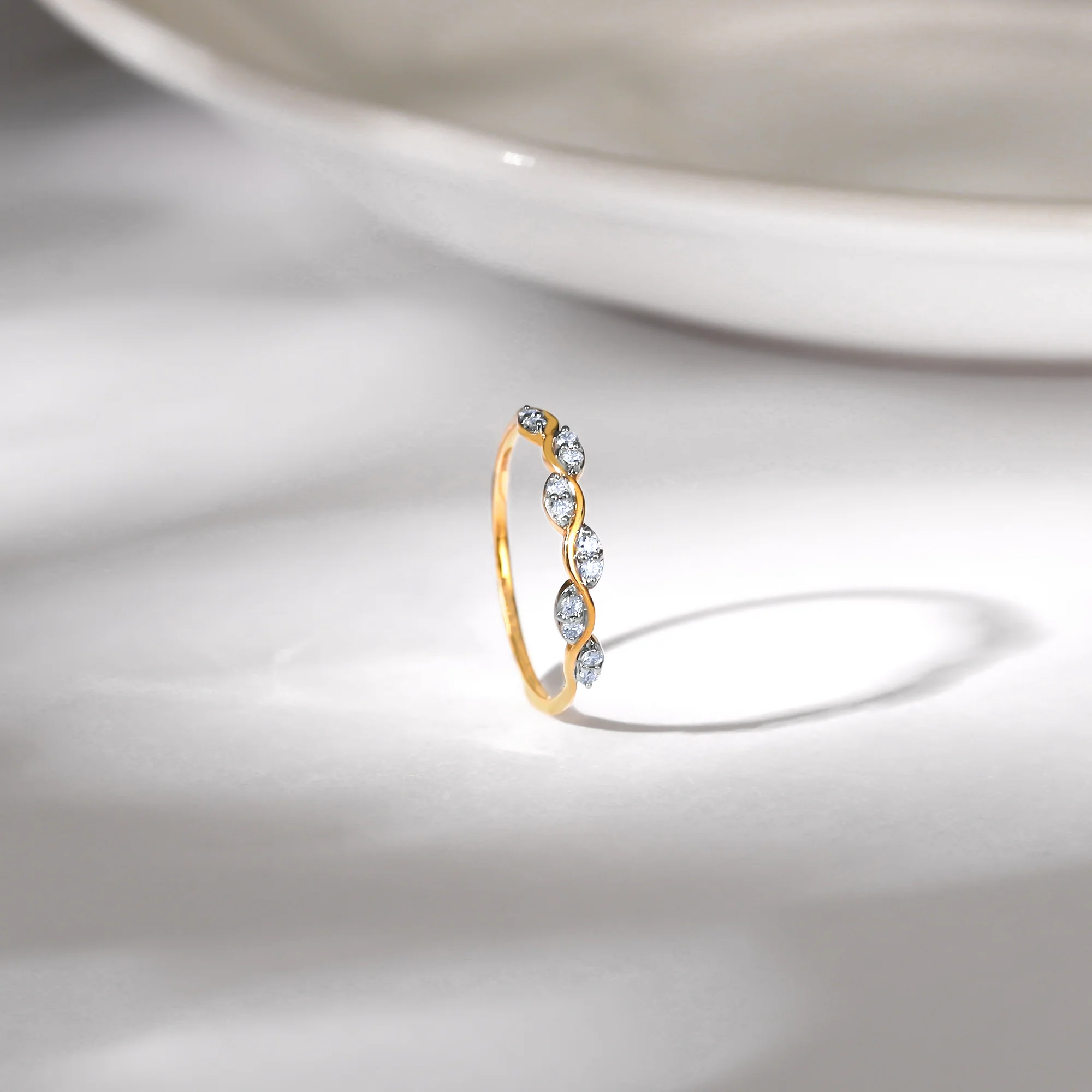 Gold Majestic Curves Lab Grown Diamond Ring (Size 12) - Image 2