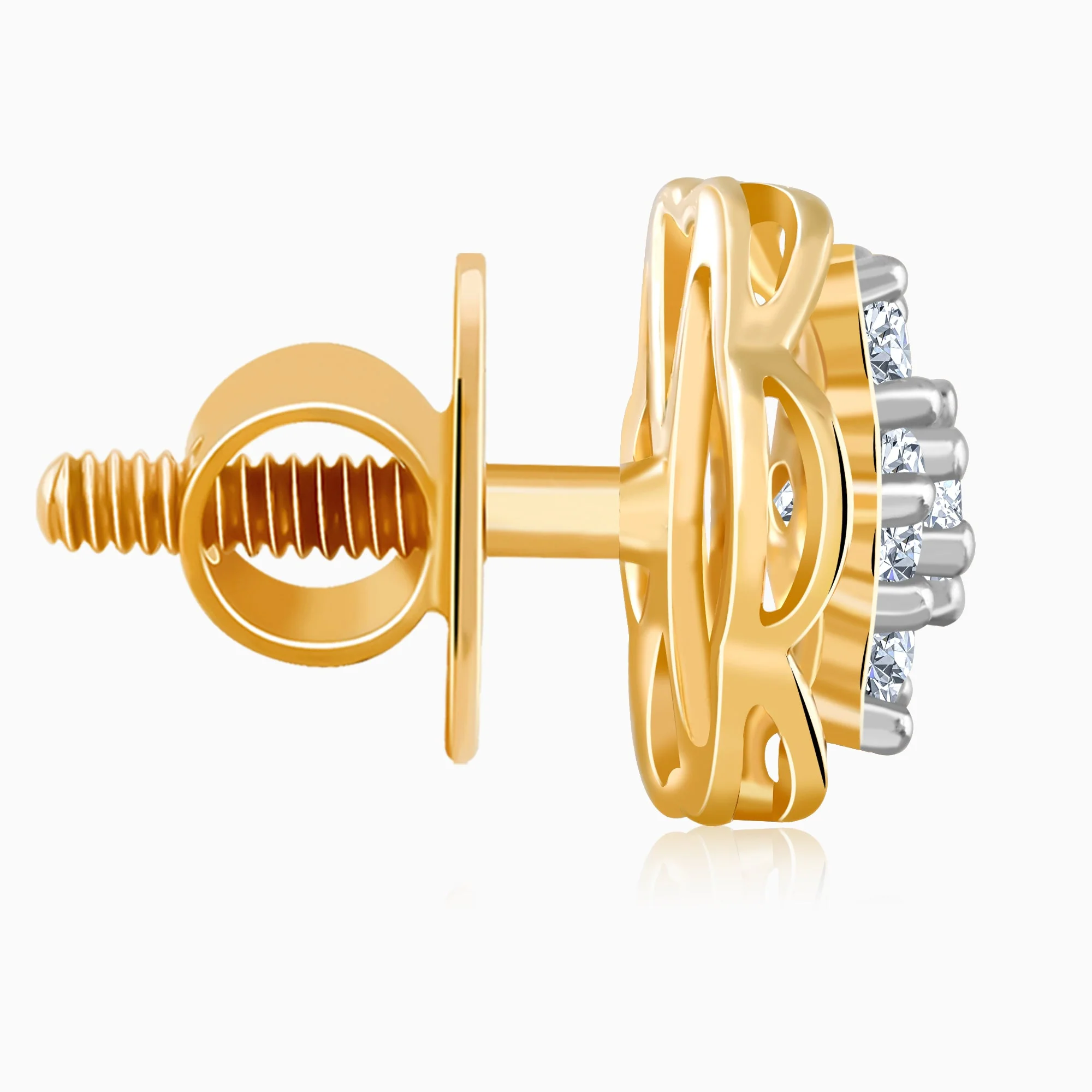 Gold Mana Lab Grown Diamond Stud Earrings - Image 5
