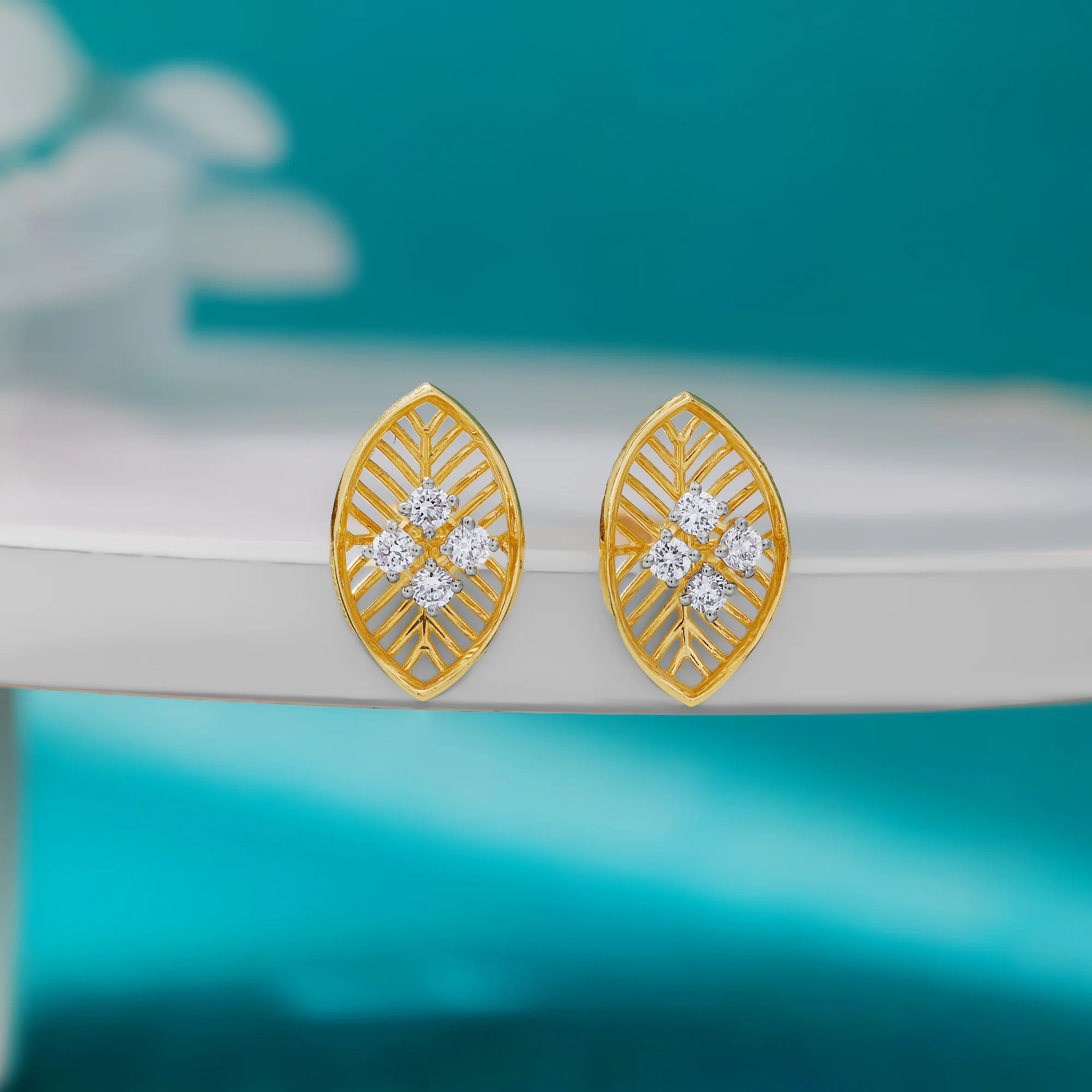 Gold Maquie Lab Grown Diamond Earrings - Image 2
