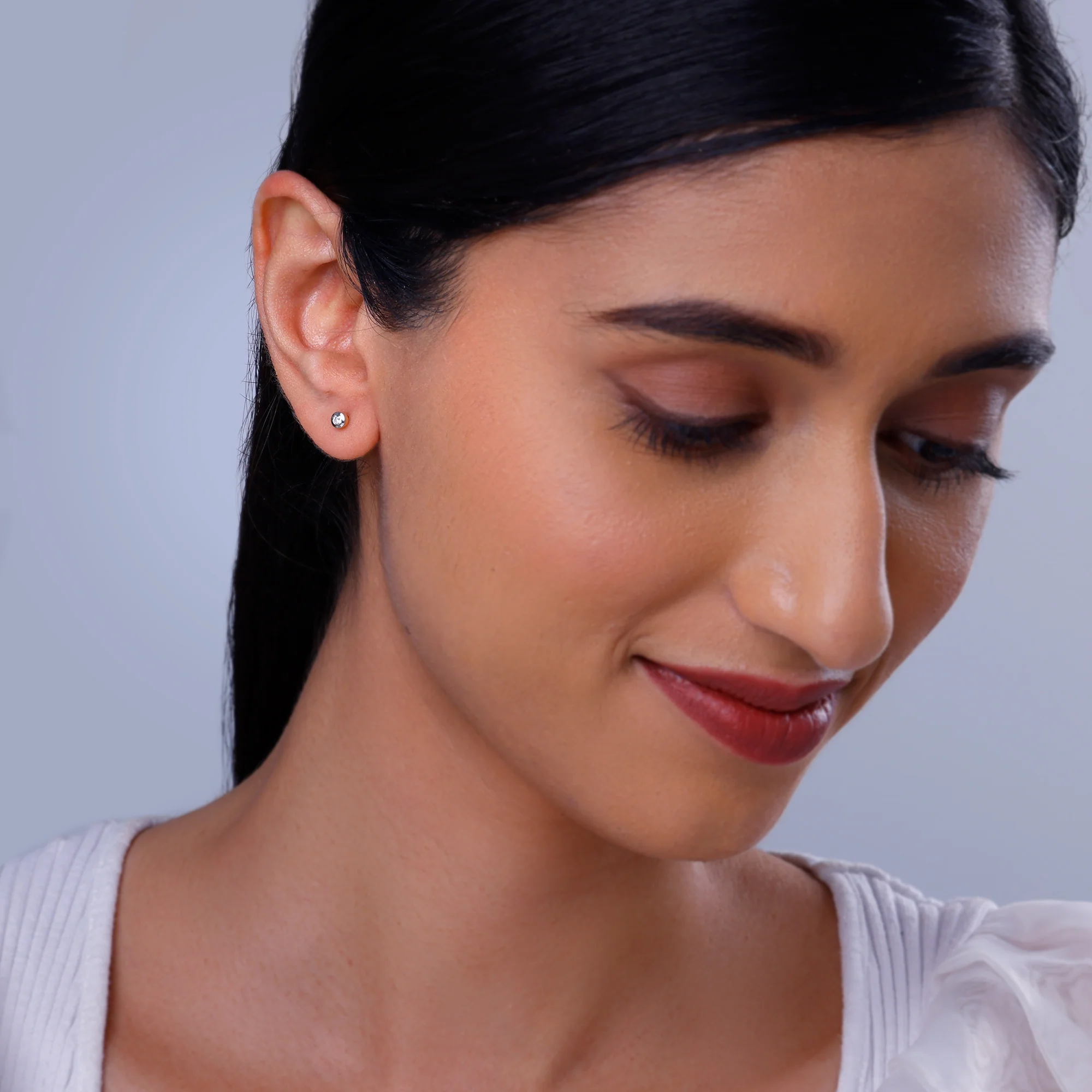 Gold Mimo Lab Grown Diamond Stud Earrings - Image 3