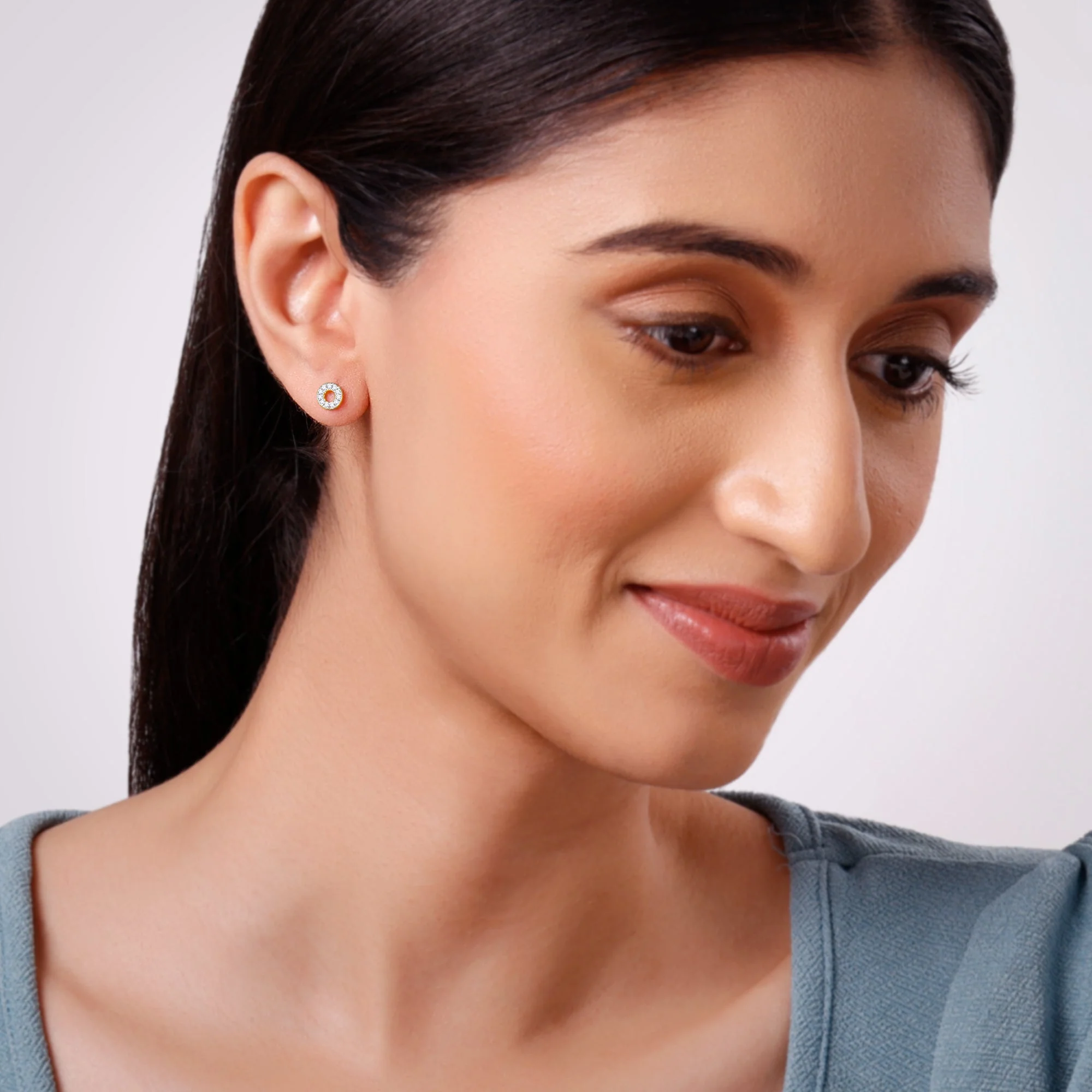 Gold Mini Orbit Lab Grown Diamond Studs - Image 3
