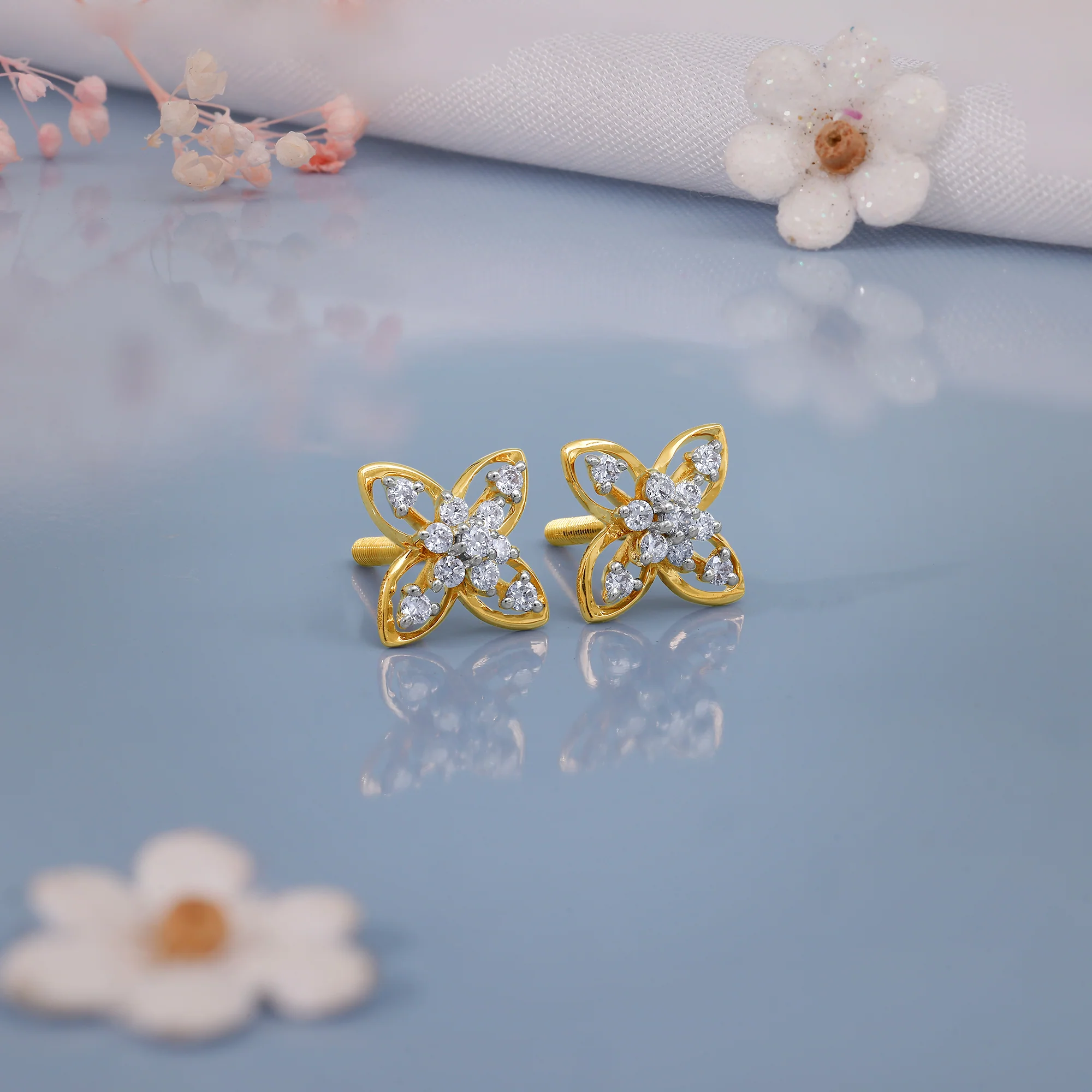 Gold Mirelle Lab Grown Diamond Earrings - Image 2