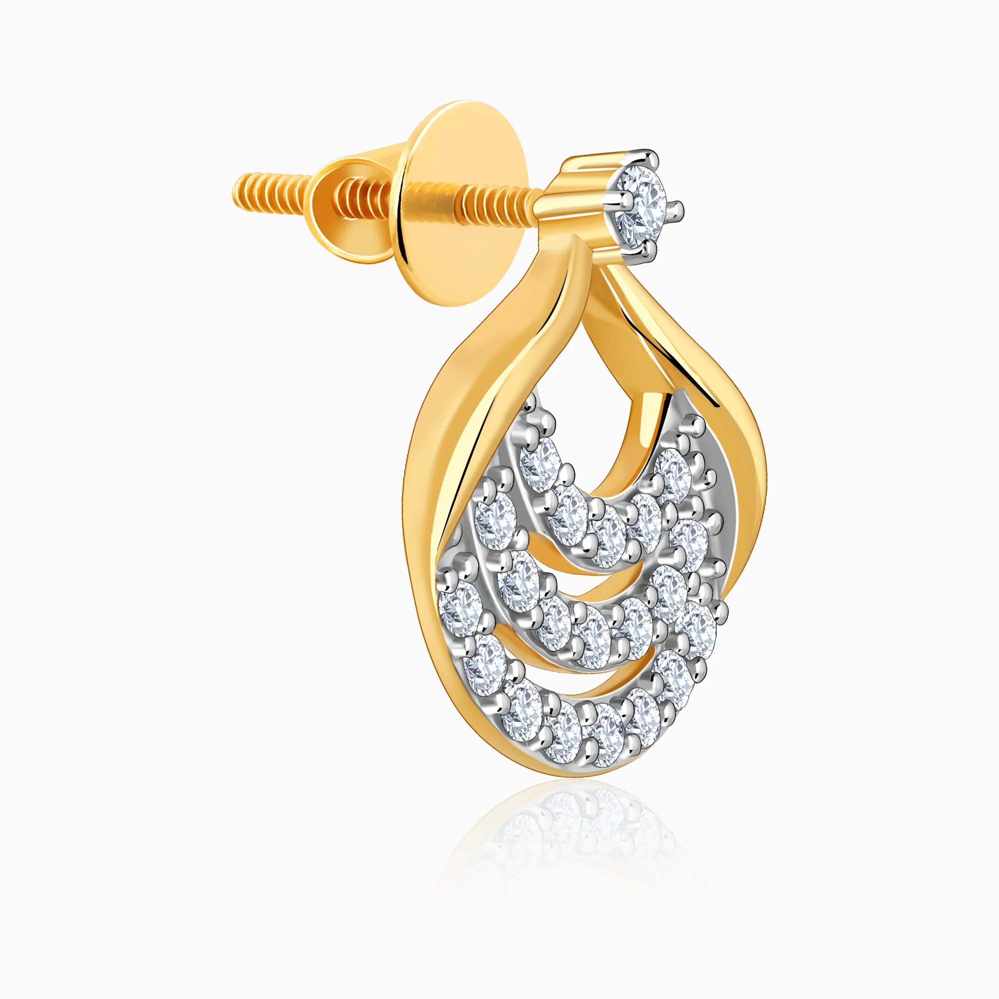 Gold Moonbeam Diamond Earrings - Image 4