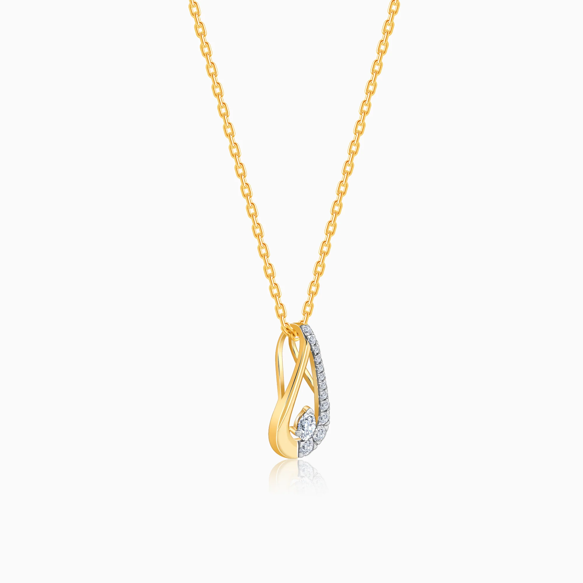 Gold Morning Driblet Lab Grown Diamond Pendant - Image 4