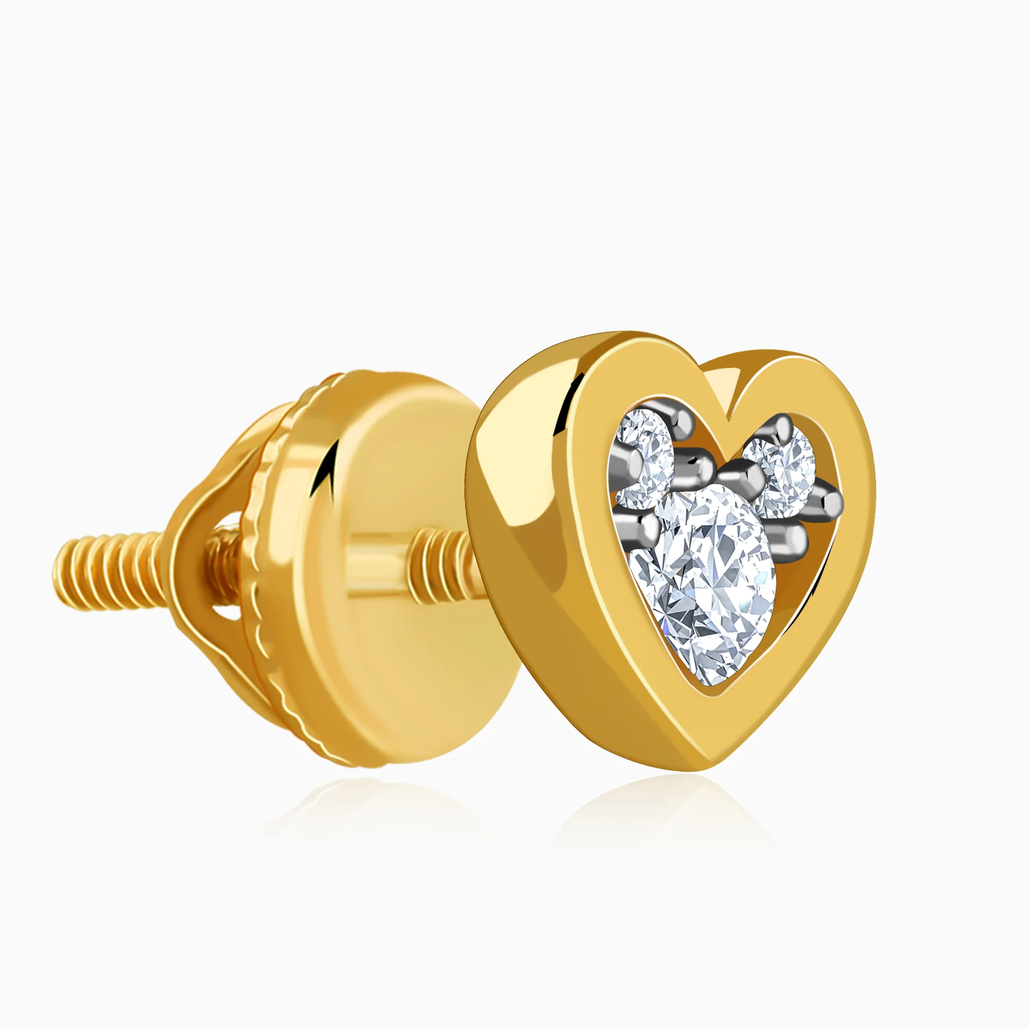 Gold My Heartbeat Lab Grown Diamond Studs - Image 4