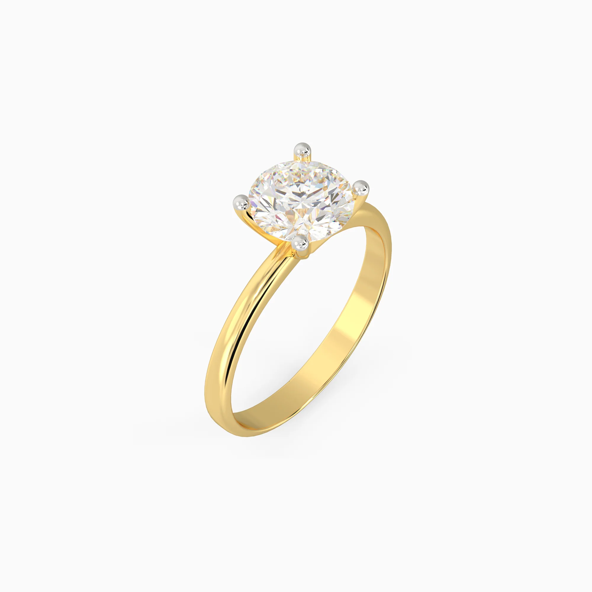 Gold Mystic Aura Solitaire Diamond Ring - Image 5