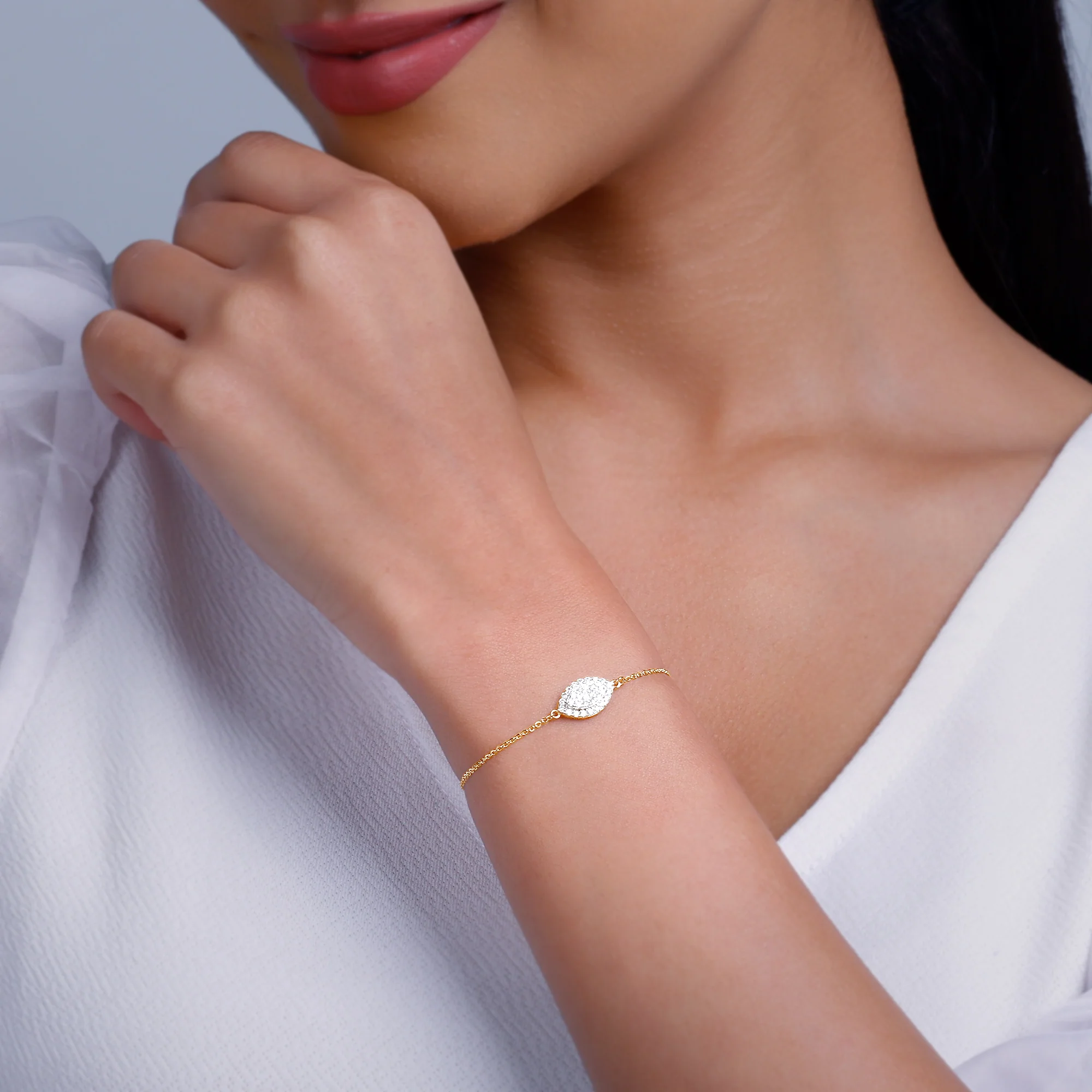 Gold Nazar Diamond Bracelet - Image 3