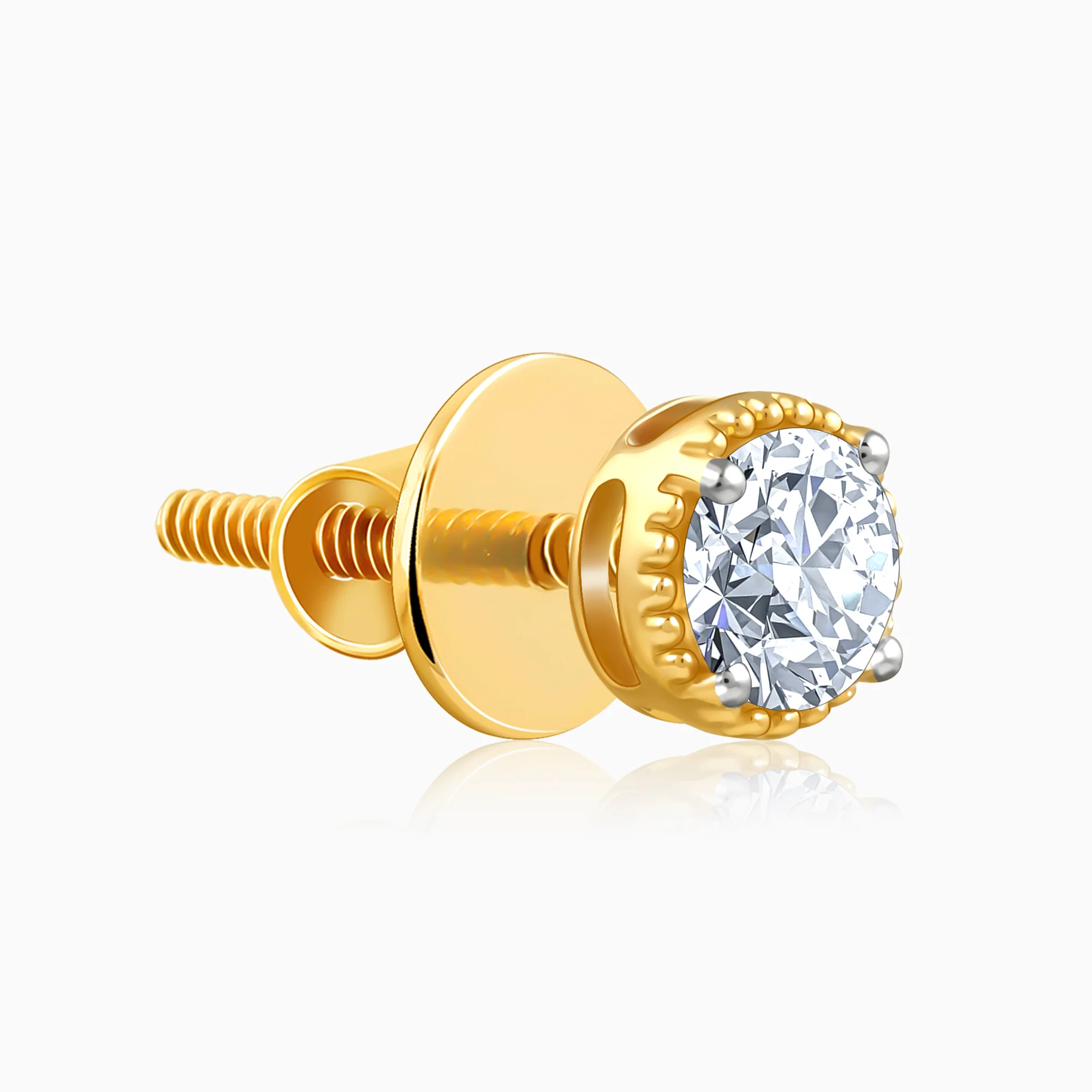 Gold Nova Lab Grown Diamond Stud Earrings - Image 4