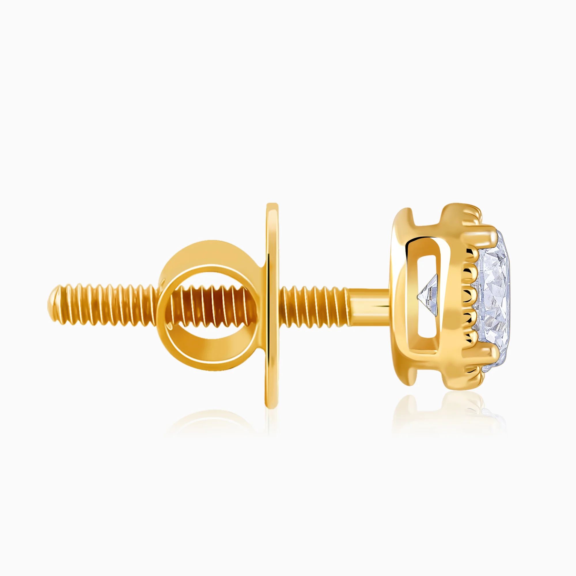 Gold Nova Lab Grown Diamond Stud Earrings - Image 5