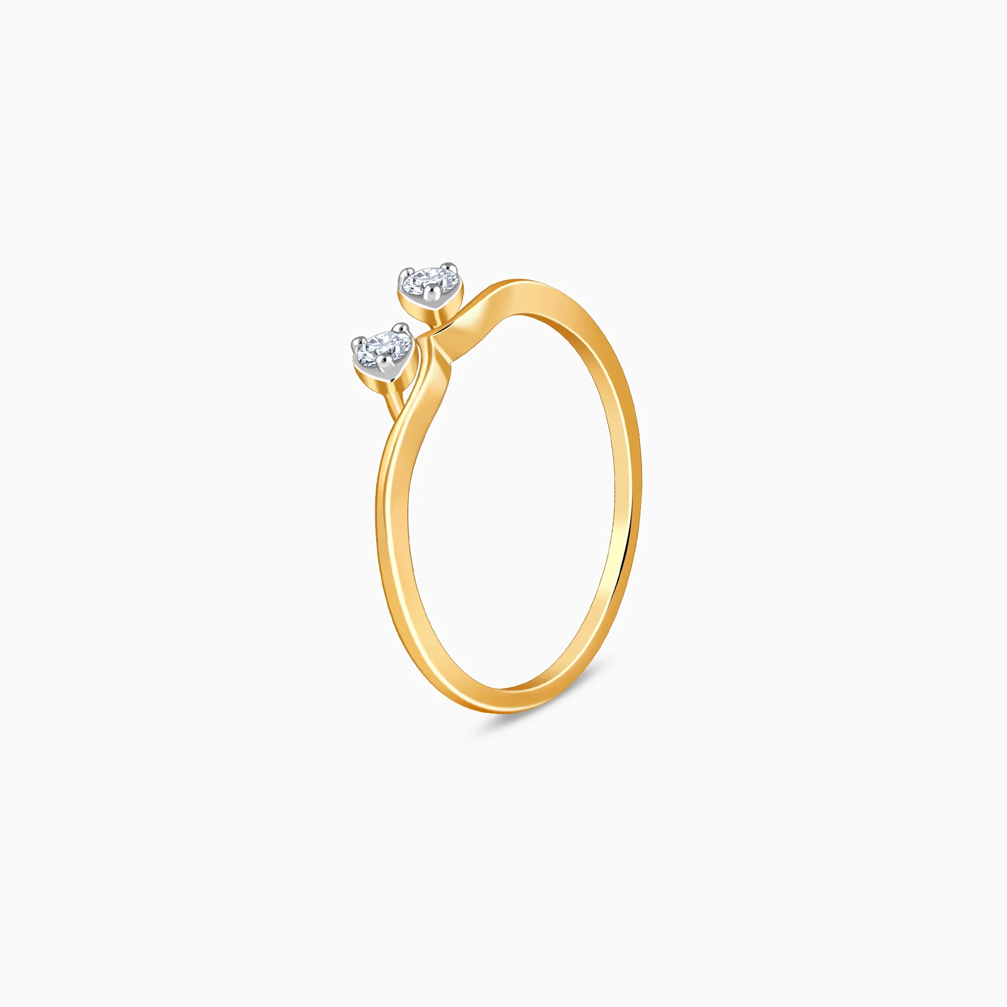 Gold Opal Waves Lab Grown Diamond Ring - Image 4