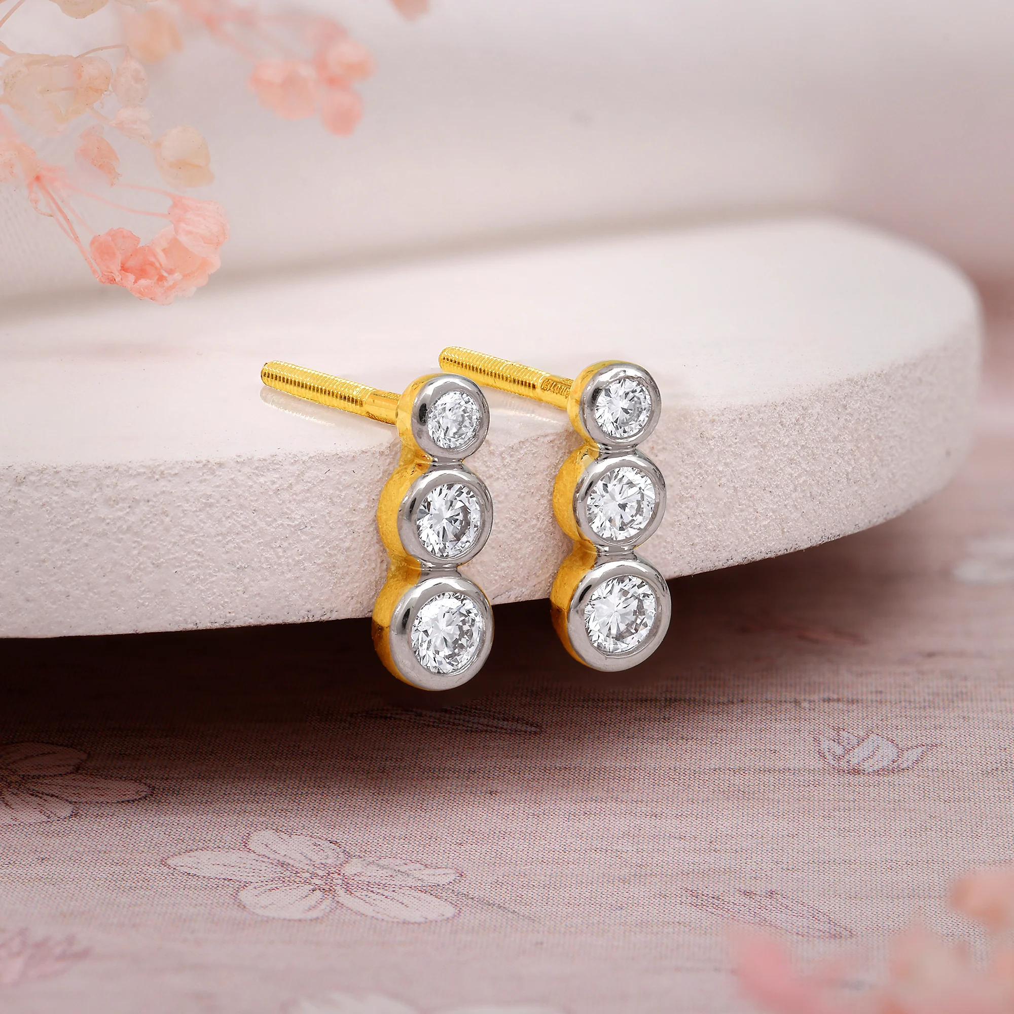 Gold Orvya Lab Grown Diamond Earrings - Image 2