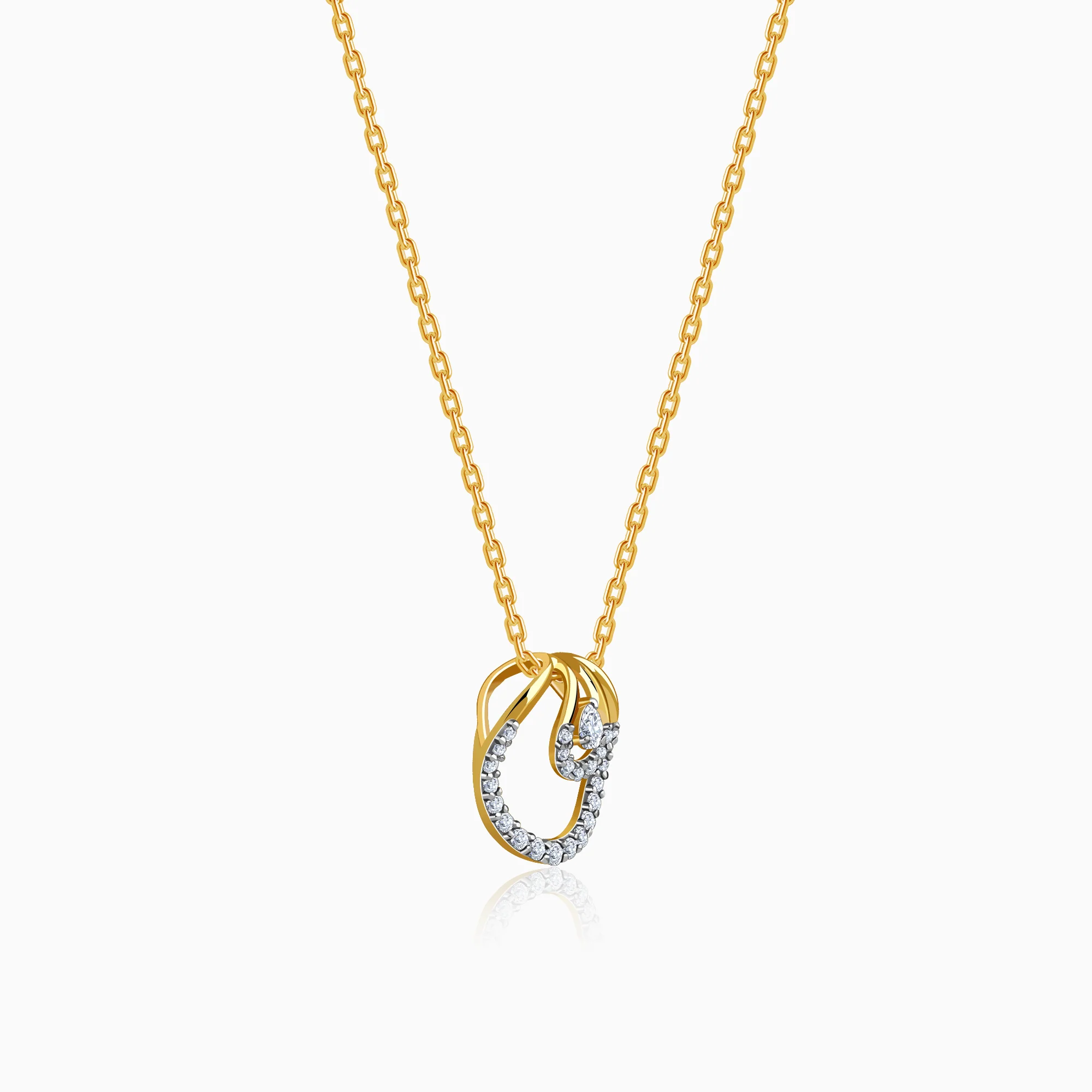 Gold Oval Aura Lab Grown Diamond Pendant - Image 4