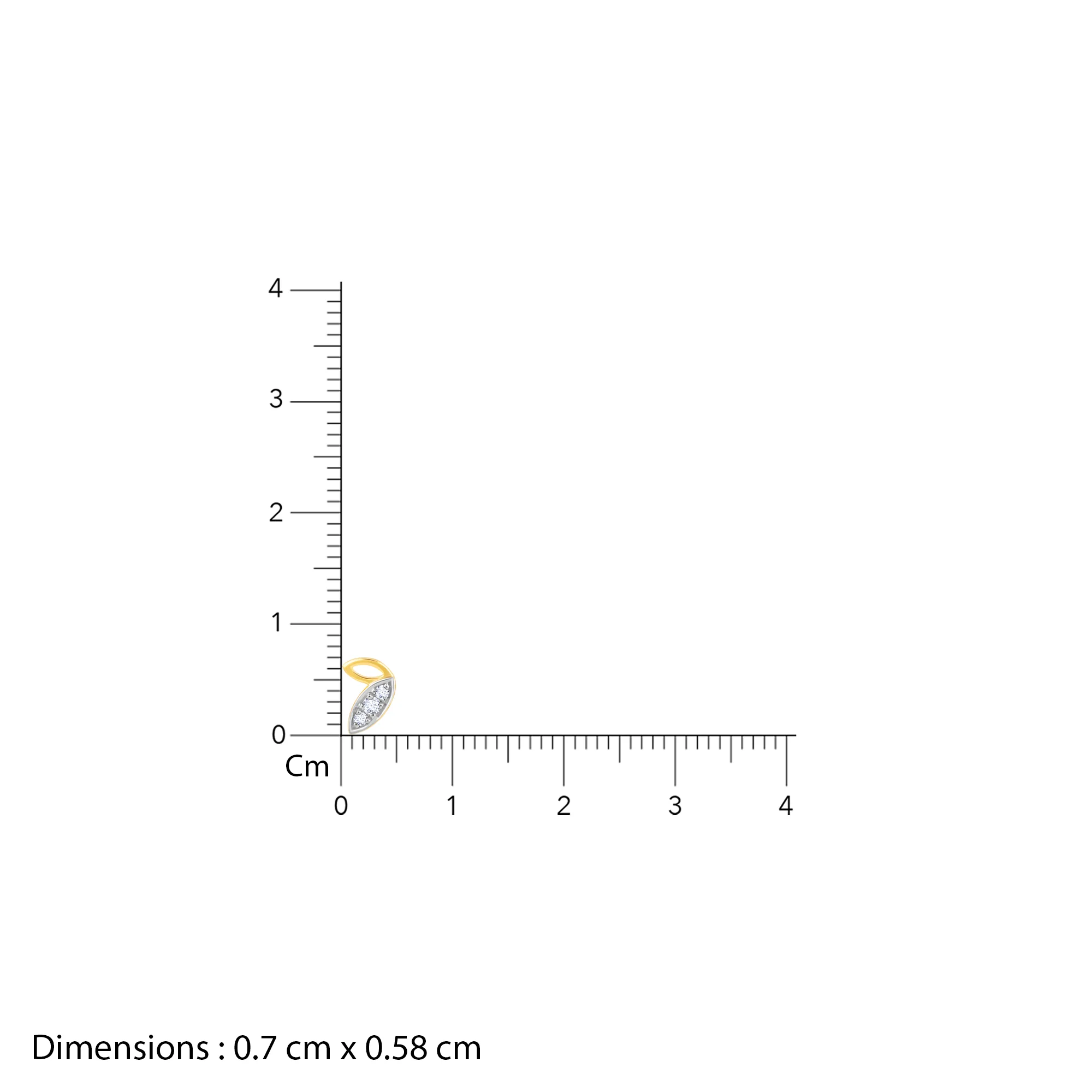 Gold Paired Leaves Diamond Stud Earrings - Image 6