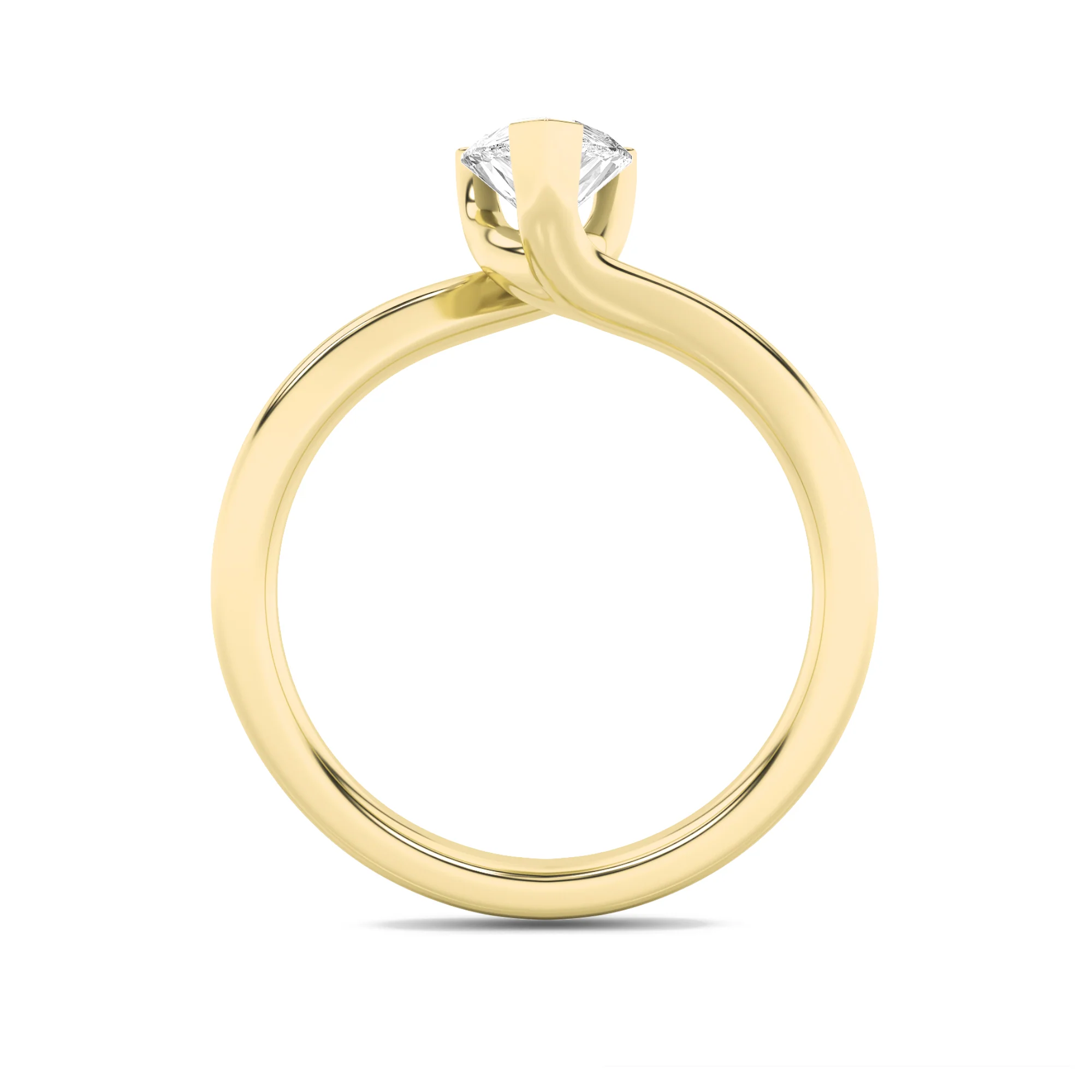 Gold Pear Solitaire Diamond Ring - Image 3
