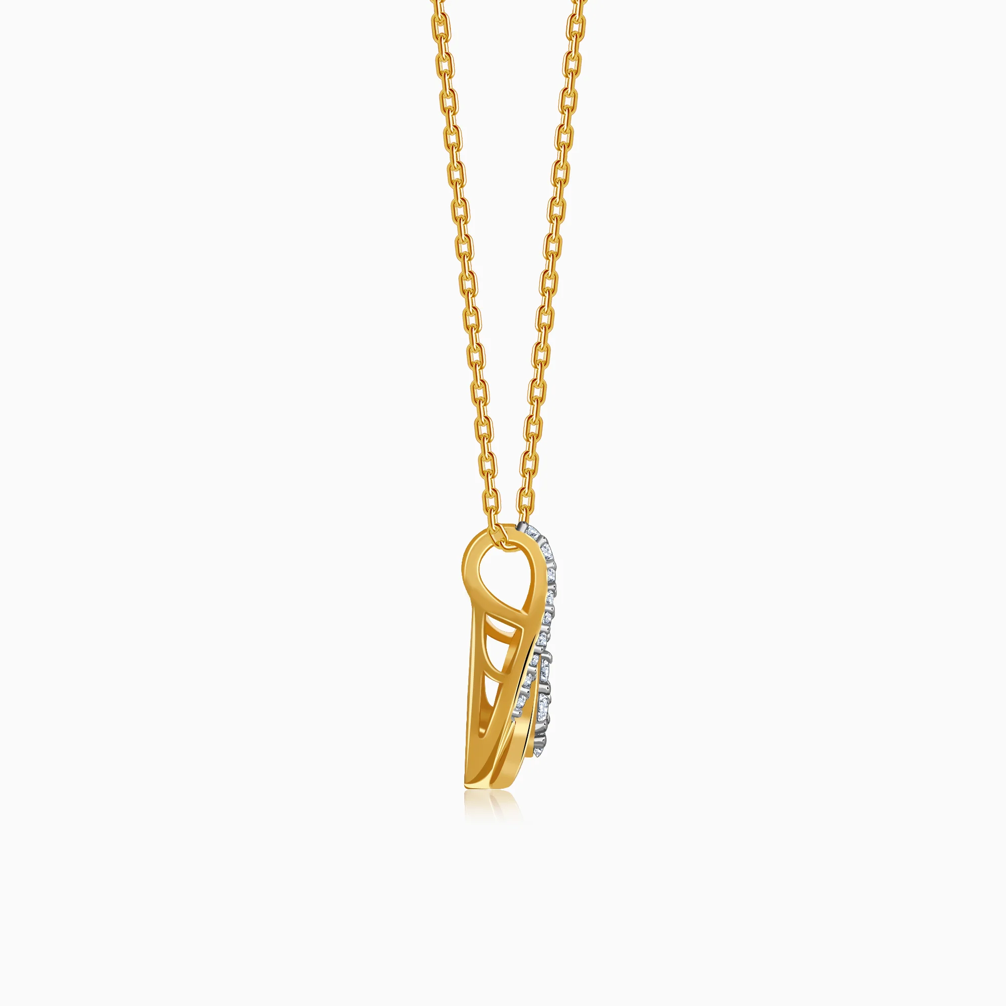 Gold Pear Within Lab Grown Diamond Pendant - Image 5