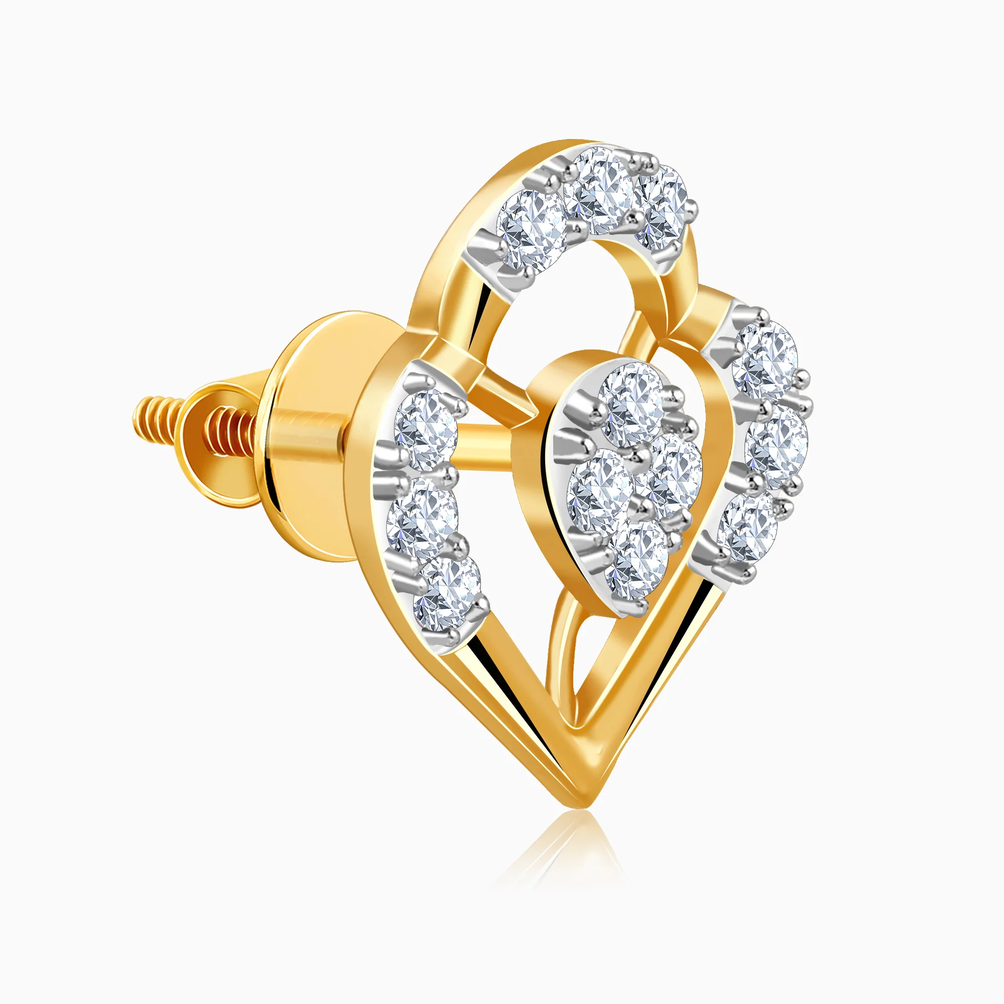 Gold Petal Bloom Lab Grown Diamond Studs - Image 4