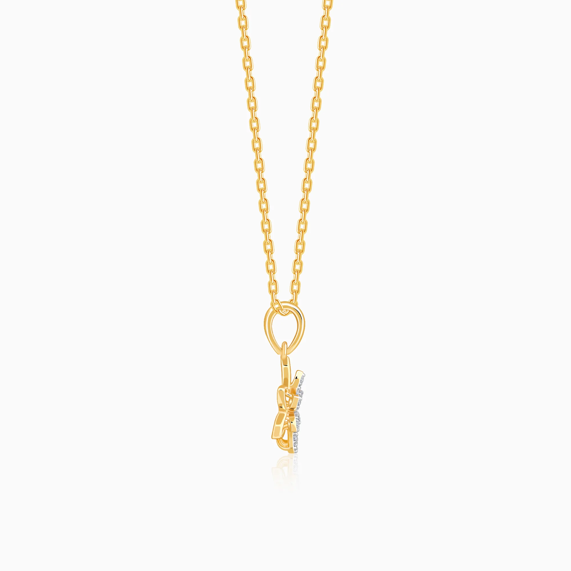 Gold Petal Grace Lab Grown Diamond Pendant - Image 5