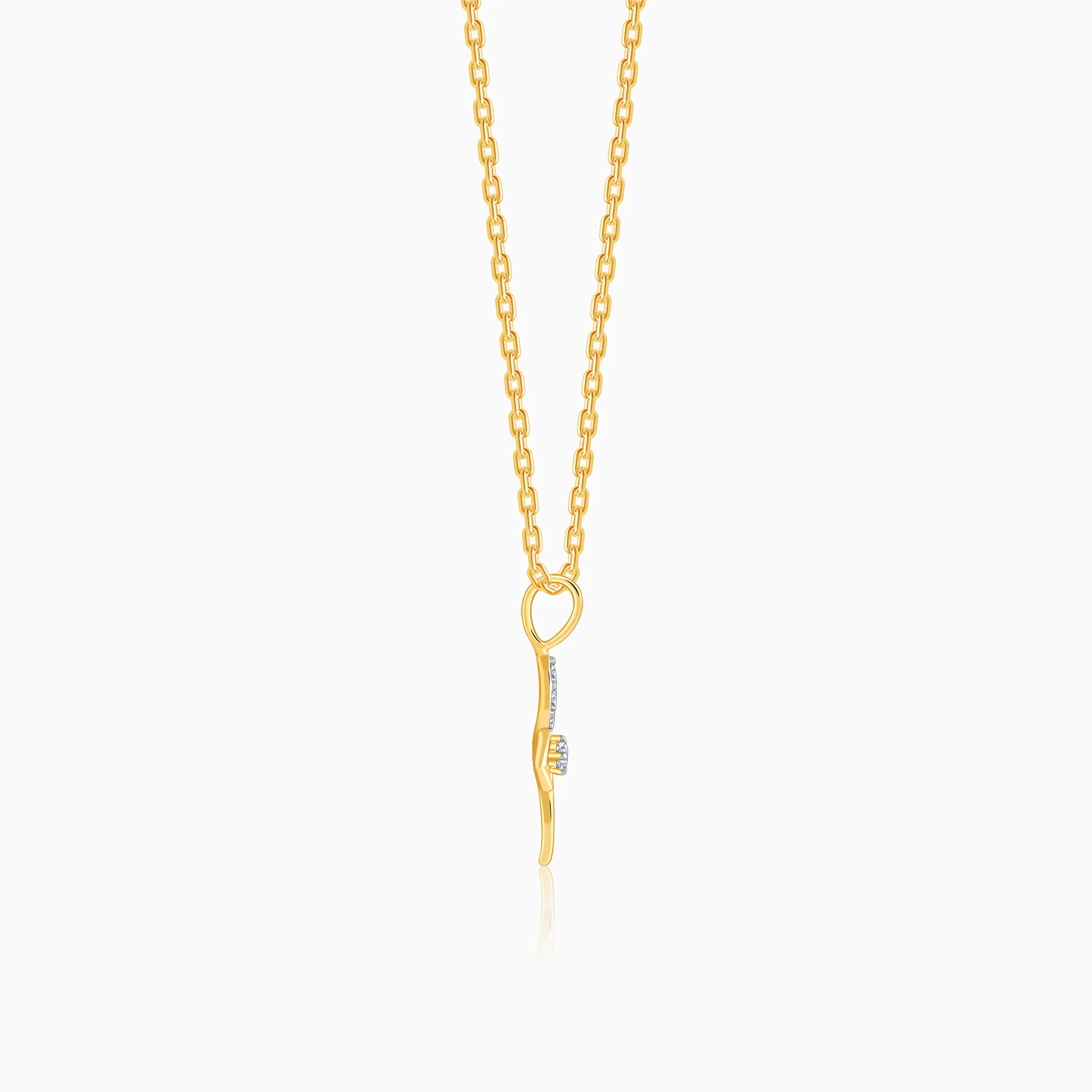 Gold Petal Sparkle Lab Grown Diamond Pendant - Image 5