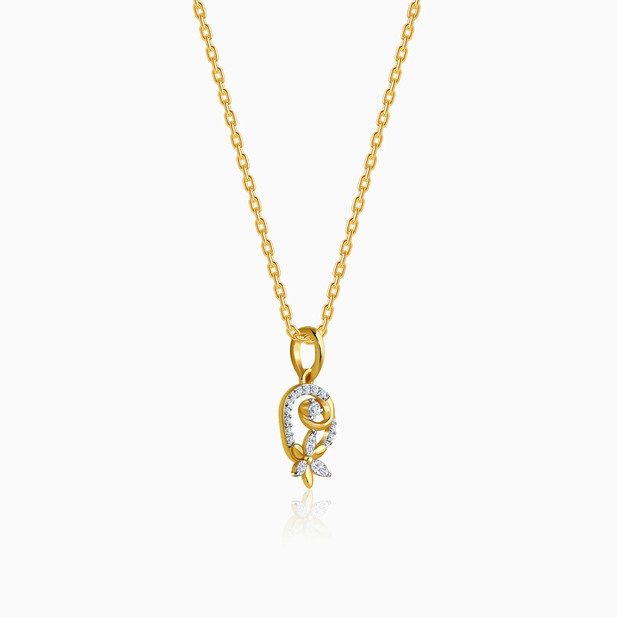Gold Petal Whisper Lab Grown Diamond Pendant - Image 4