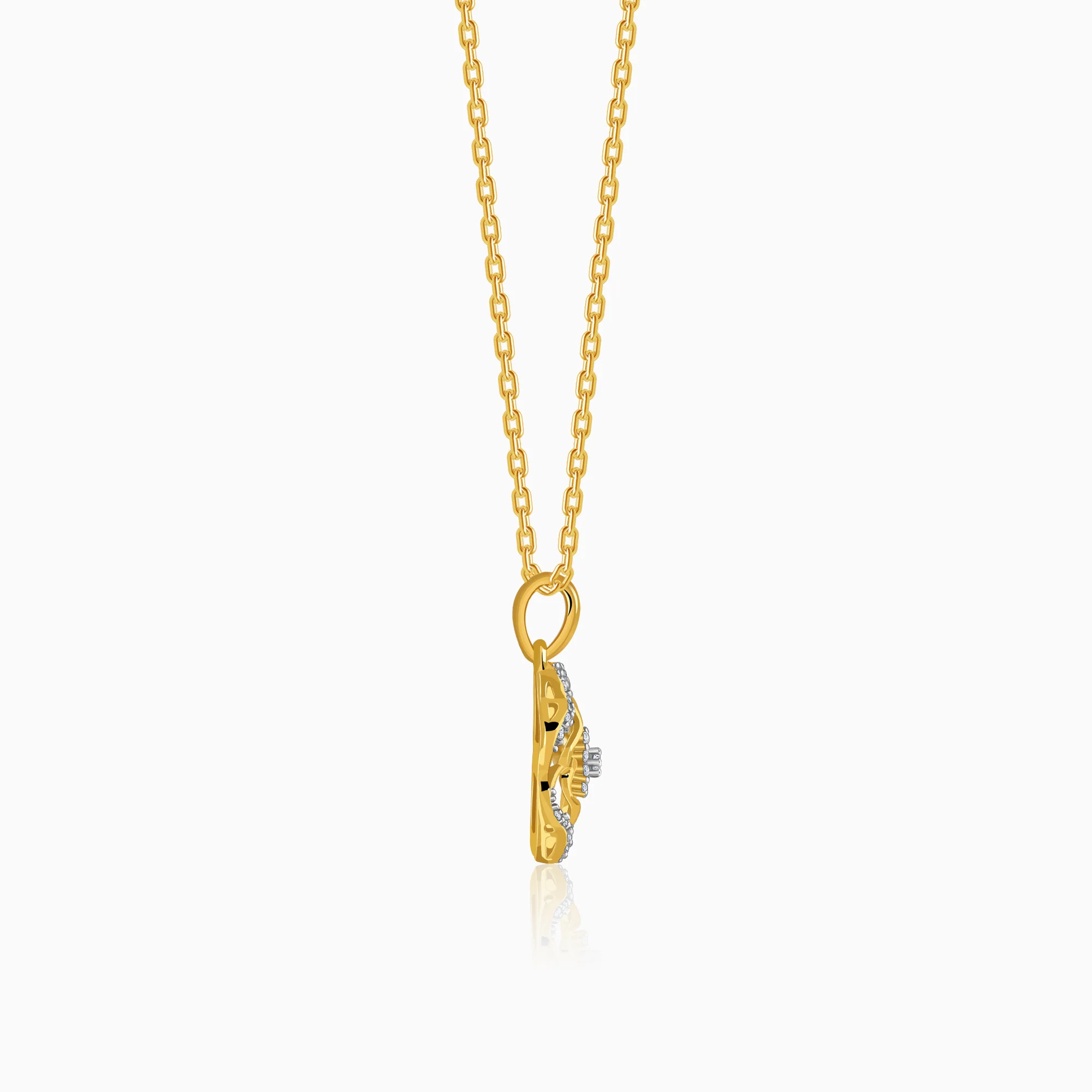 Gold Petalight Lab Grown Diamond Pendant - Image 5