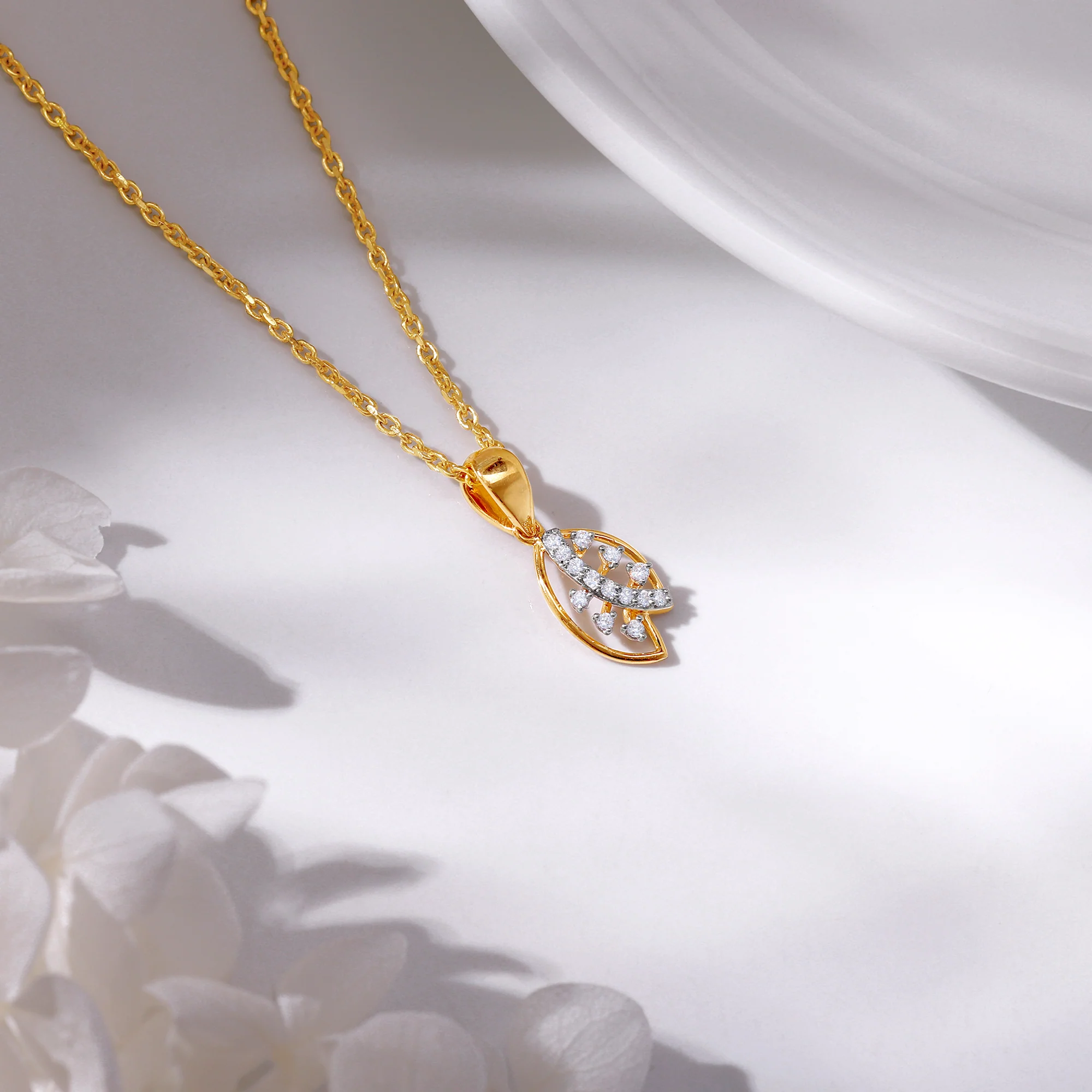 Gold Petioles Diamond Pendant - Image 2