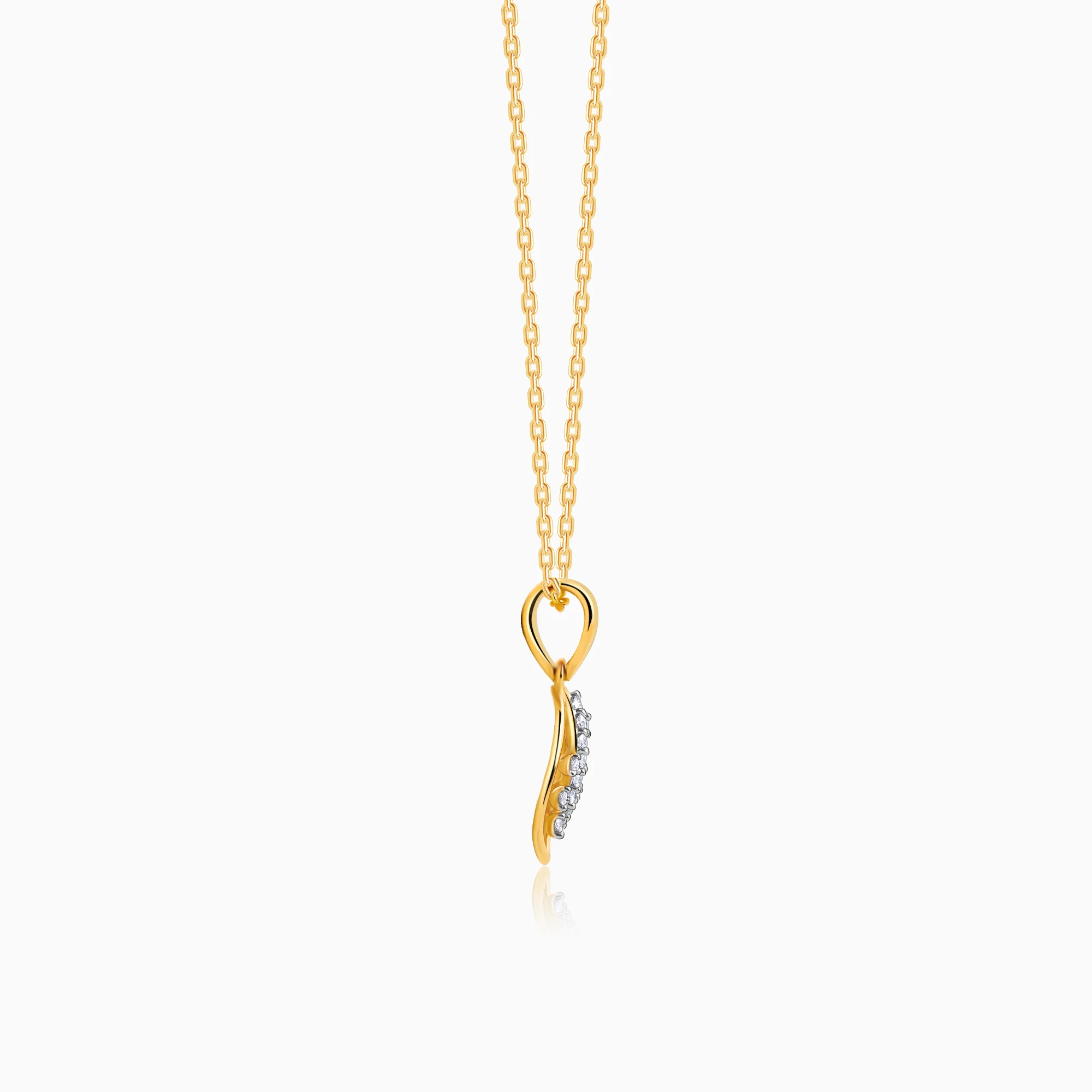 Gold Petioles Diamond Pendant - Image 4