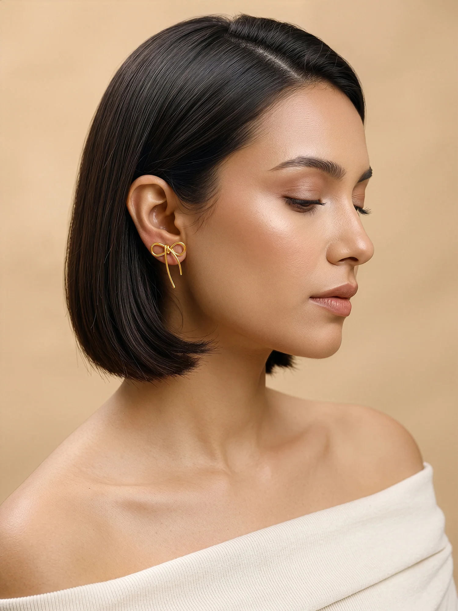 Gold Plated Coquette Earrings - Image 3